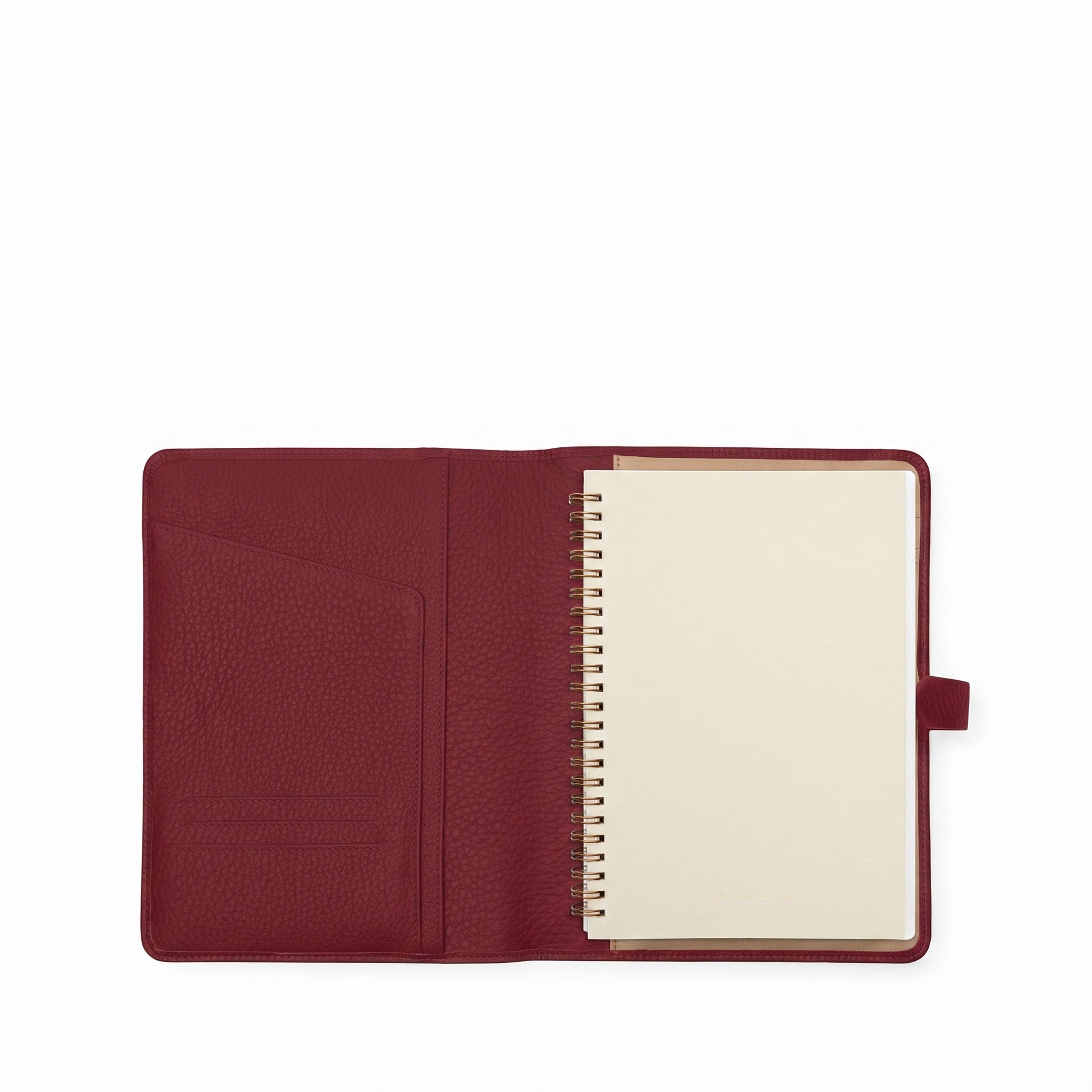 Leatherology A5 Snap Spiral Journal Garnet Red