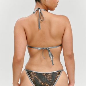 Frankies Bikinis x KHY Luna Foil Bikini Bottom - Vintage Leopard