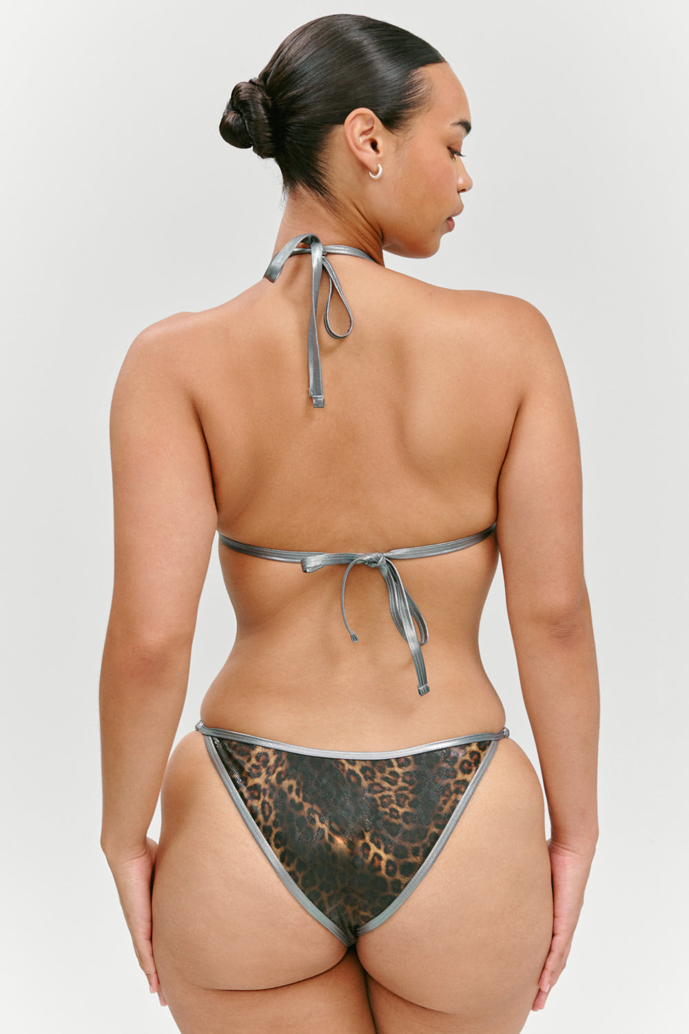 Frankies Bikinis x KHY Luna Foil Bikini Bottom - Vintage Leopard