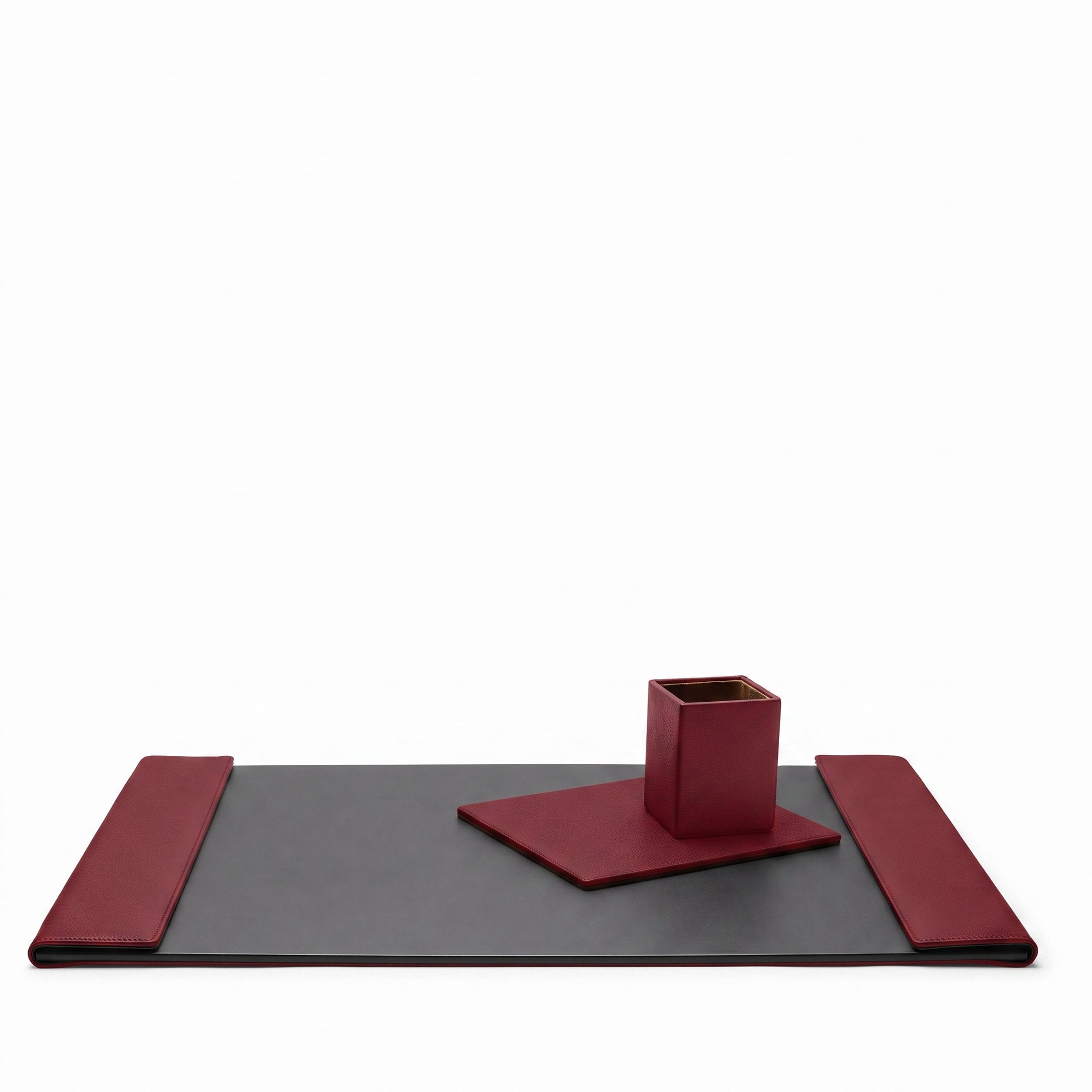 Leatherology Classic Desk Accessories Set Garnet Red