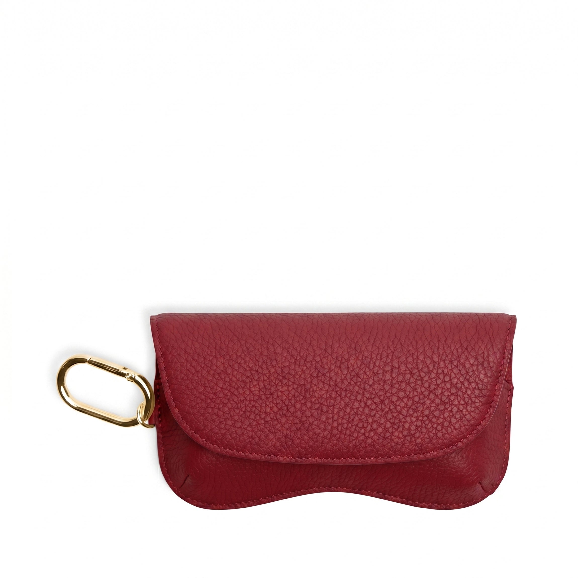 Leatherology Portable Sunglass Case Garnet Red