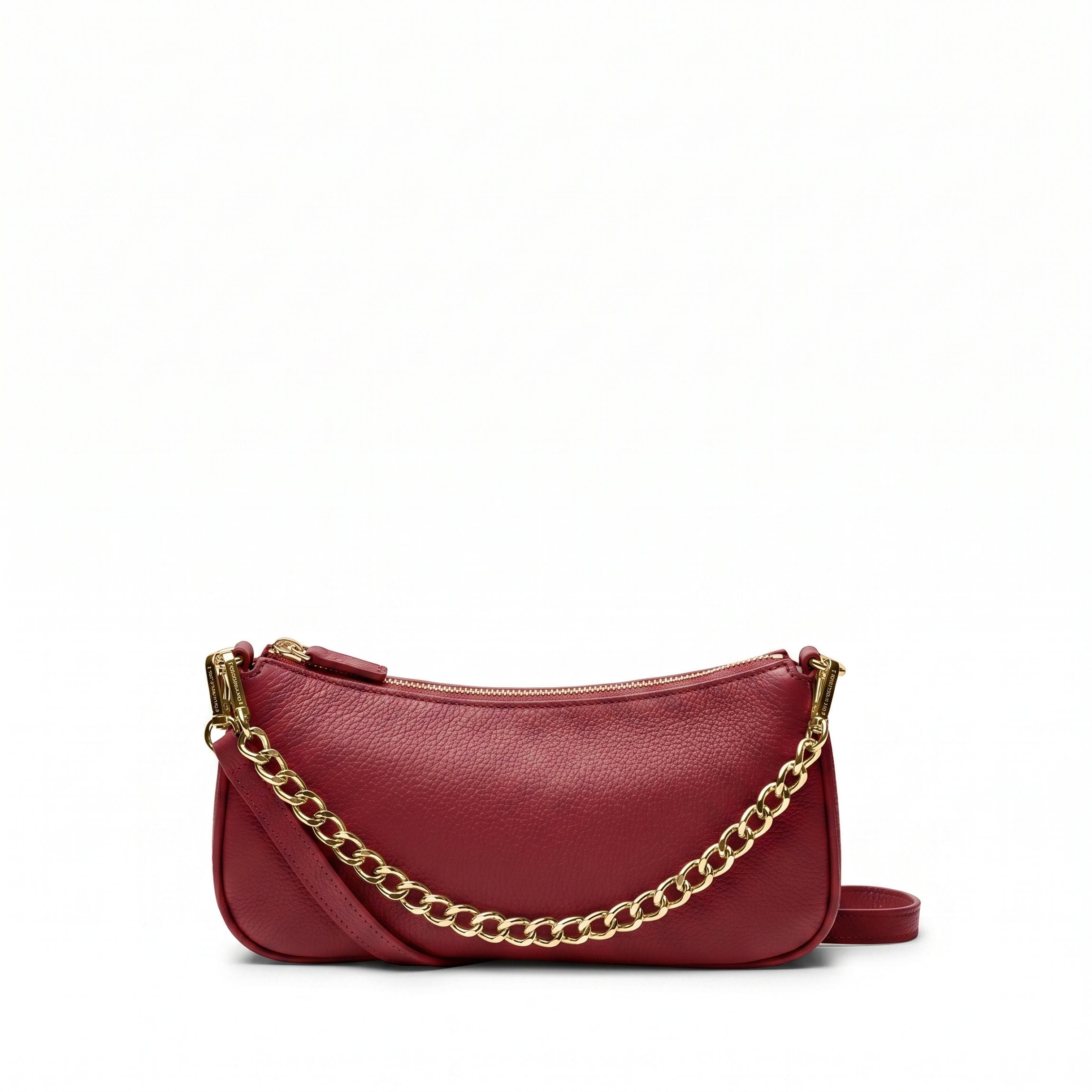 Leatherology Greta Chain Small Pochette Garnet Red