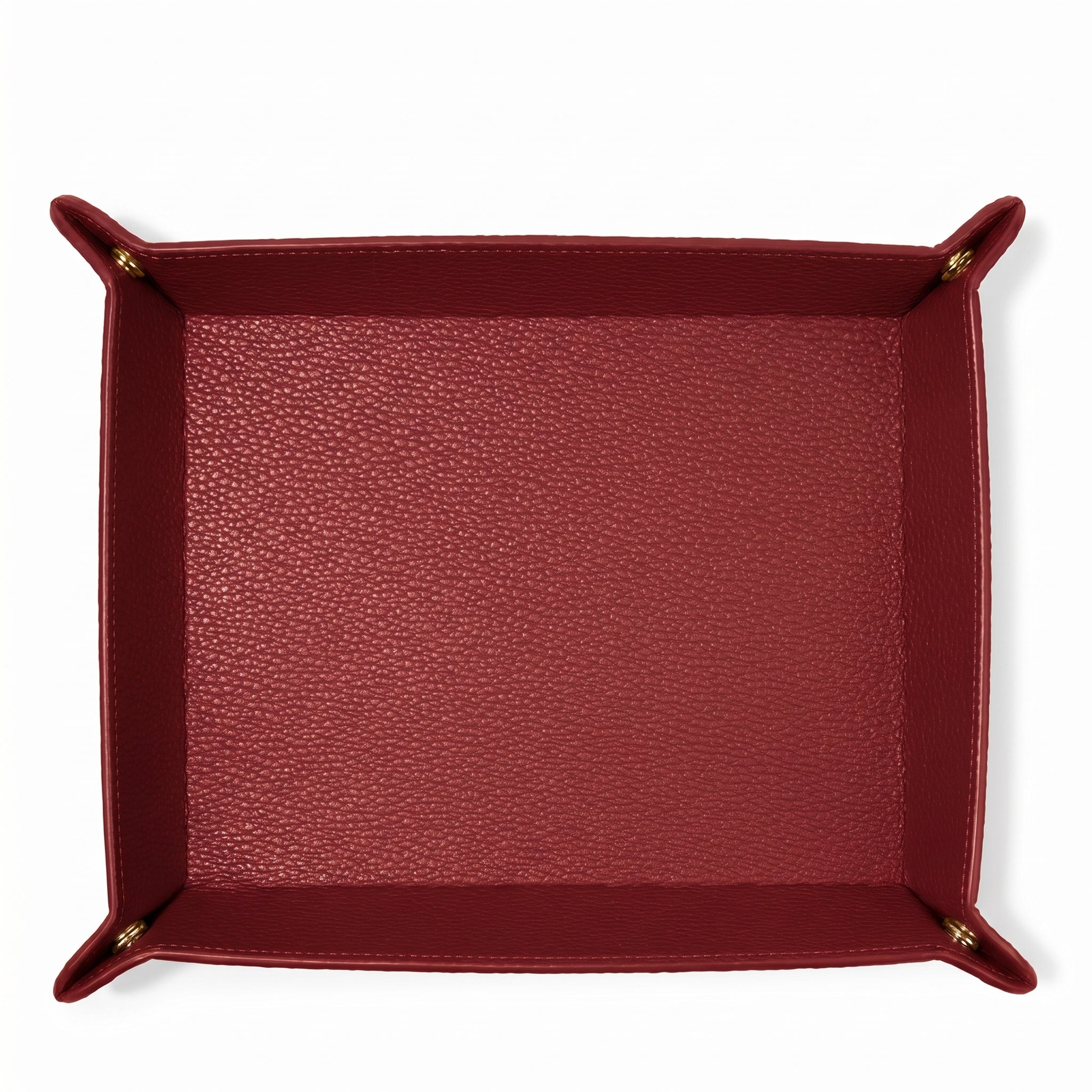 Leatherology Rectangle Valet Tray Garnet Red
