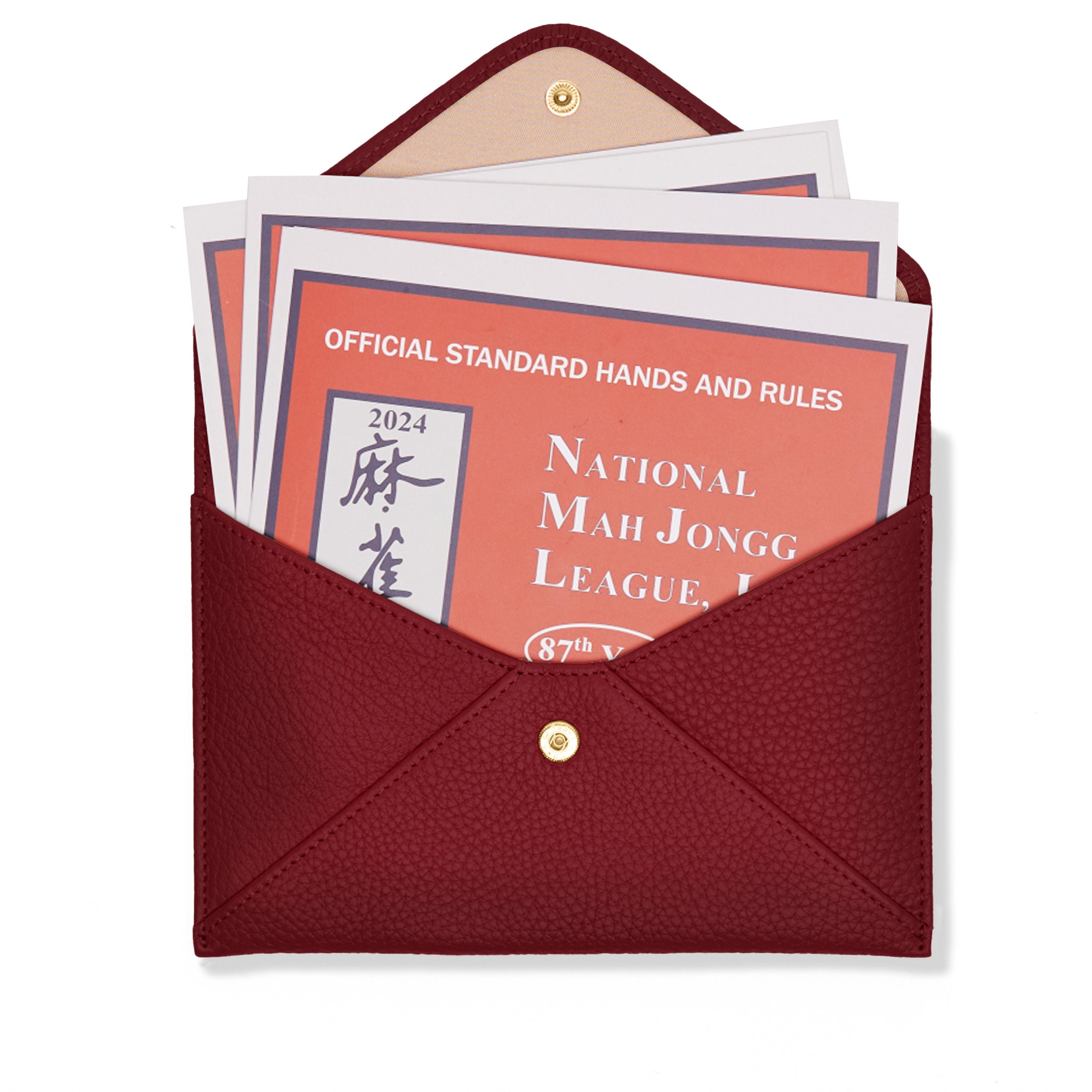 Leatherology Mahjong Card Holder Garnet Red