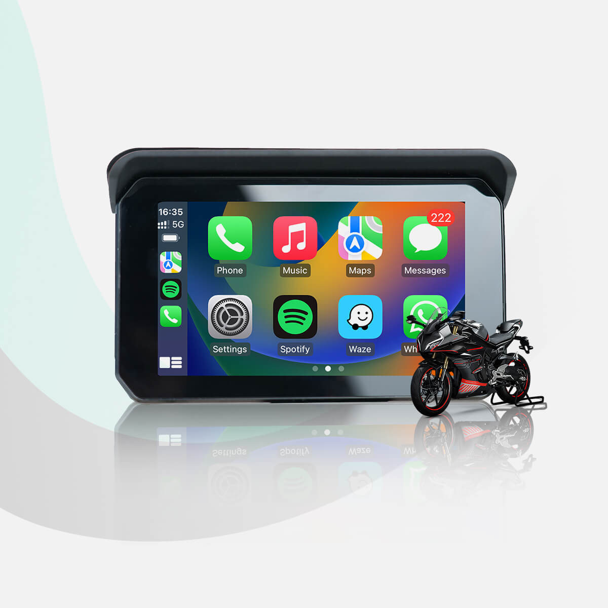 Ottocast CarPlay Lite C5 SE Portable Motorcycle GPS Wireless CarPlay/Android Auto Screen