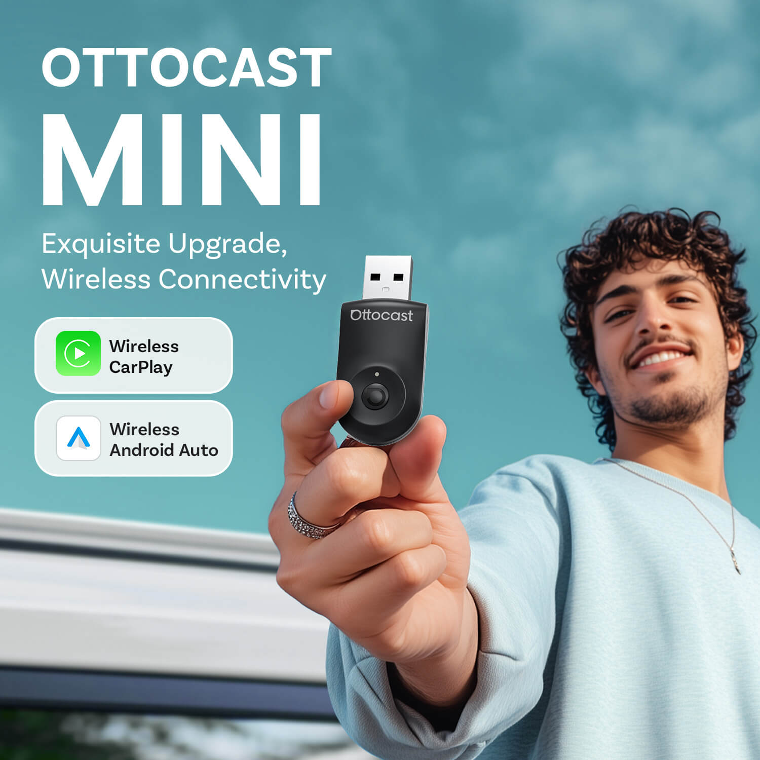 Ottocast (EXCLUSIVE PRICE)-2-in-1 Mini Wireless CarPlay/Android Auto Adapter