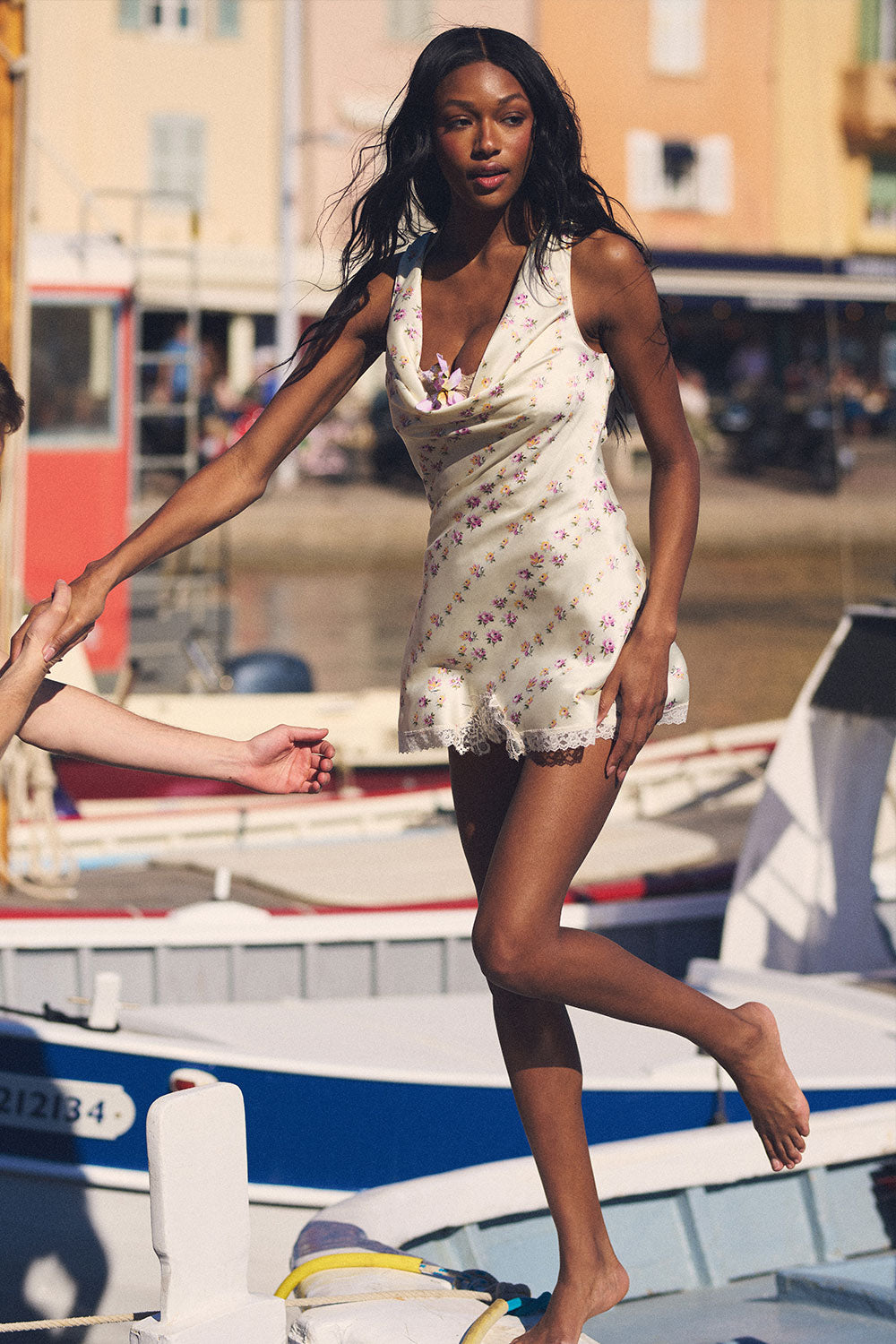 Frankies Bikinis Chloe Silk Mini Dress - Chateau Floral
