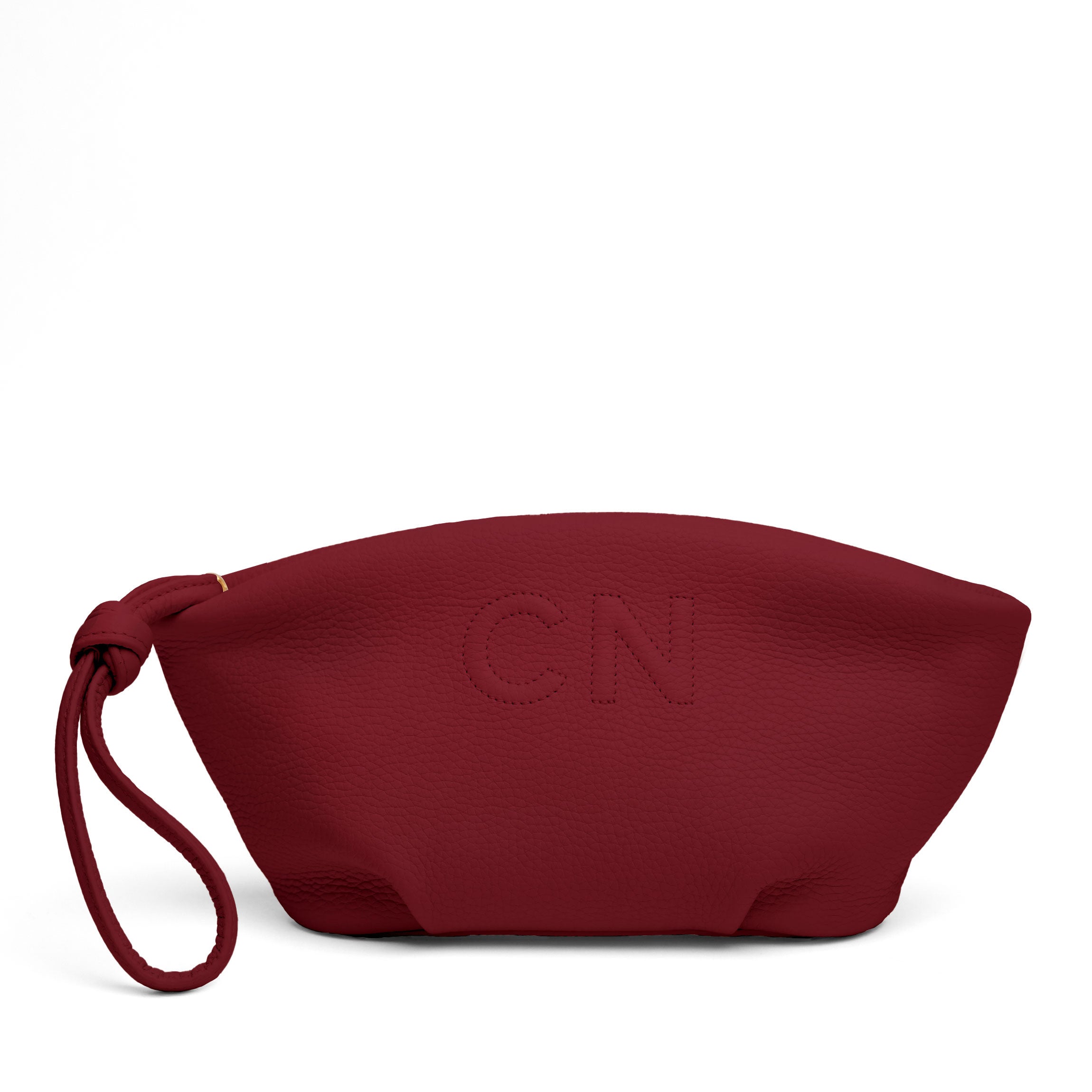 Leatherology Dumpling Clutch Garnet Red