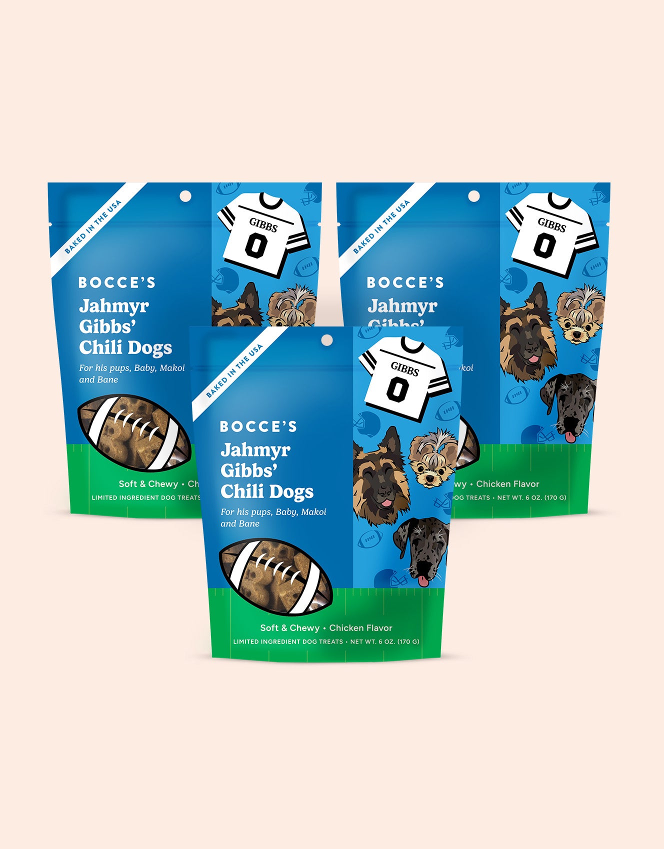 Bocce's Bakery Jahmyr Gibbs' Chili Dogs 3-pack