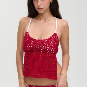 Frankies Bikinis Nari Crochet Tankini - Havana Crochet