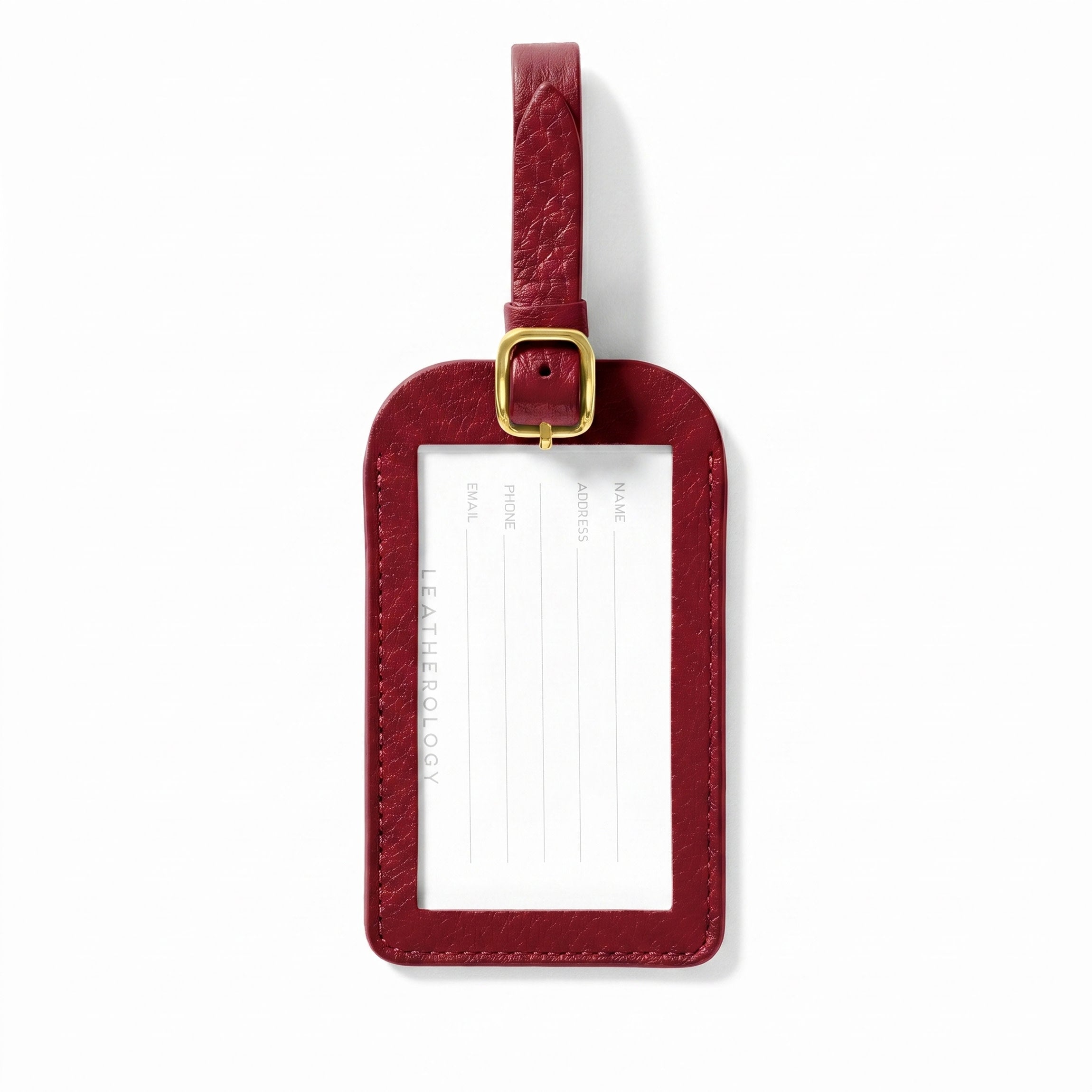Leatherology Standard Luggage Tag Garnet Red