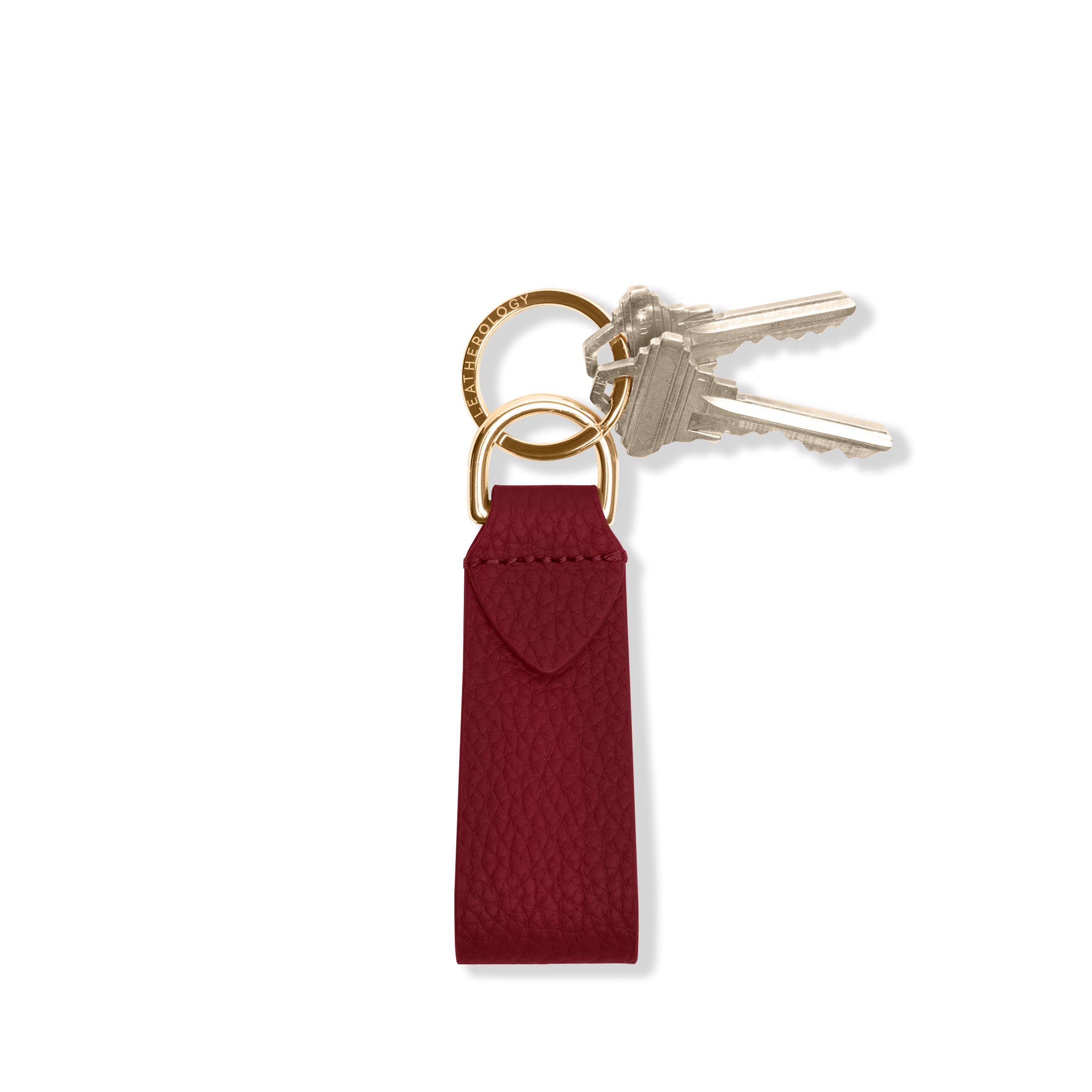 Leatherology Tab Keychain Garnet Red