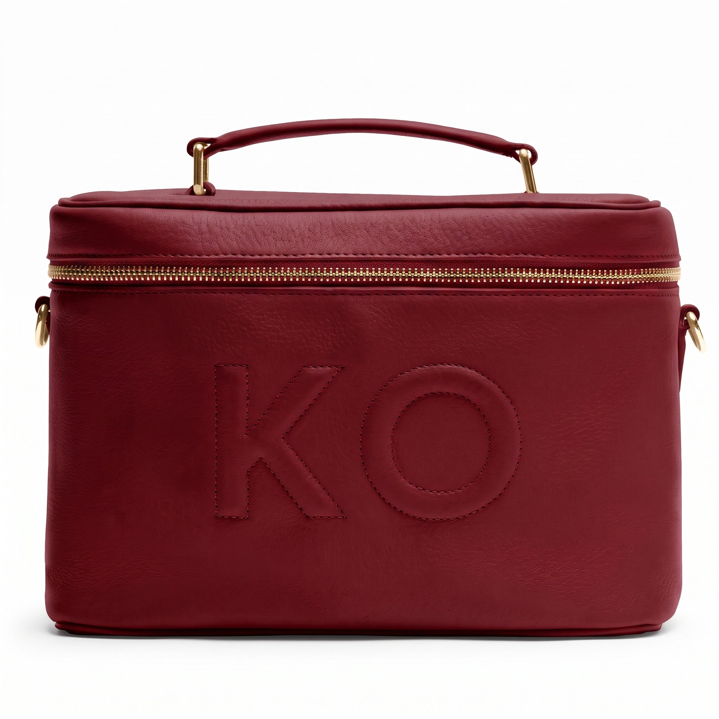 Leatherology XL Train Case Garnet Red