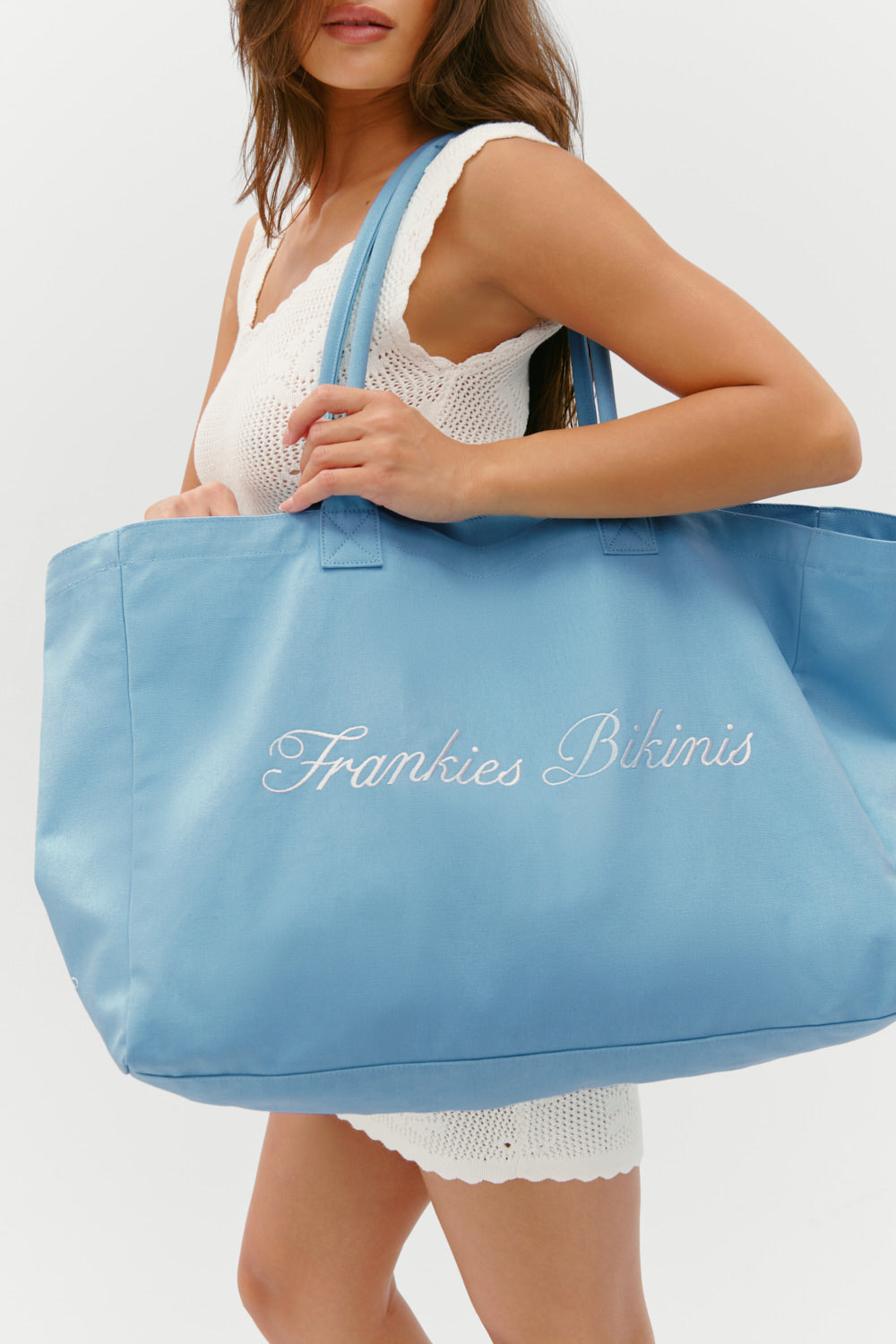 Frankies Bikinis Oversized Canvas Tote Bag - Seaside