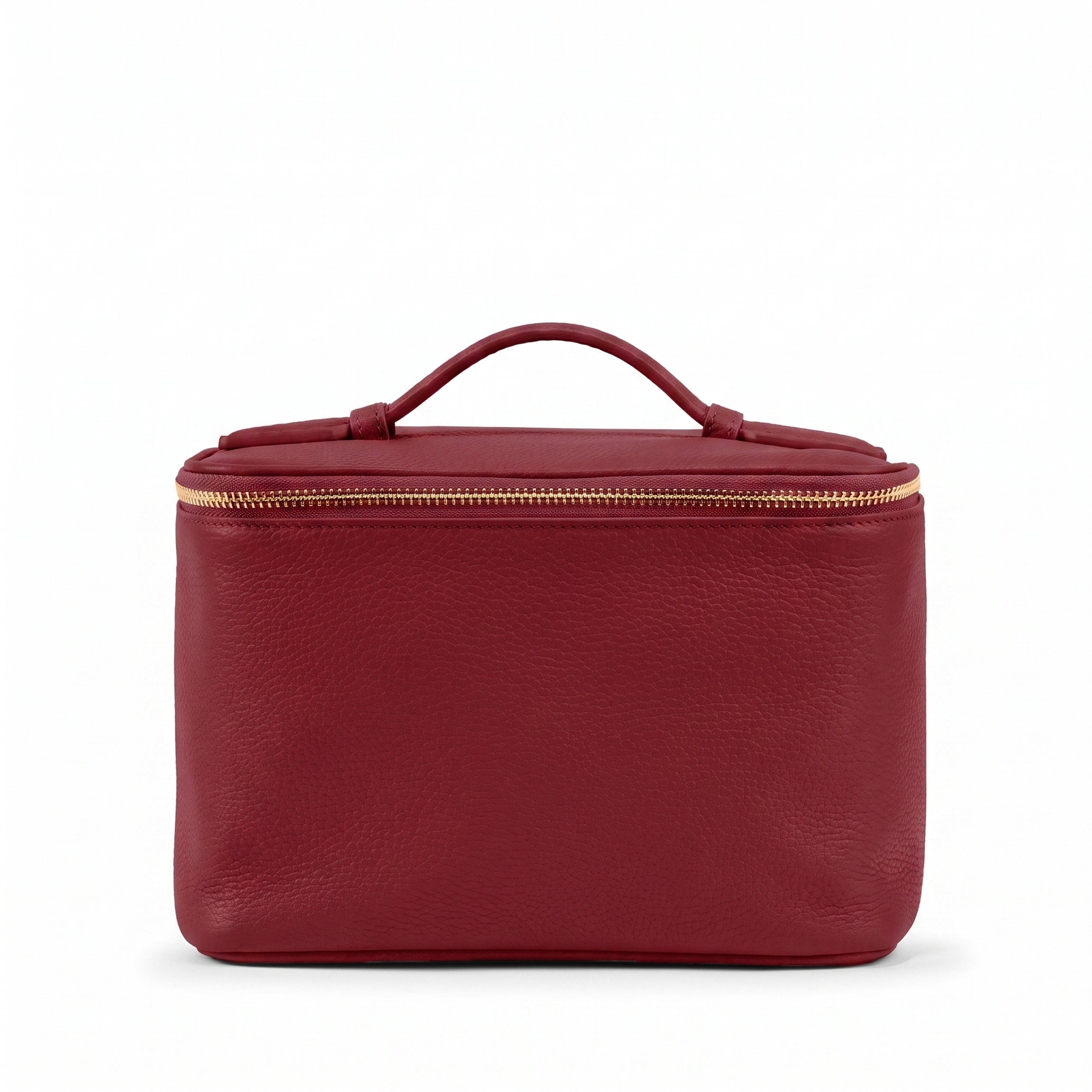 Leatherology Small Train Case Garnet Red