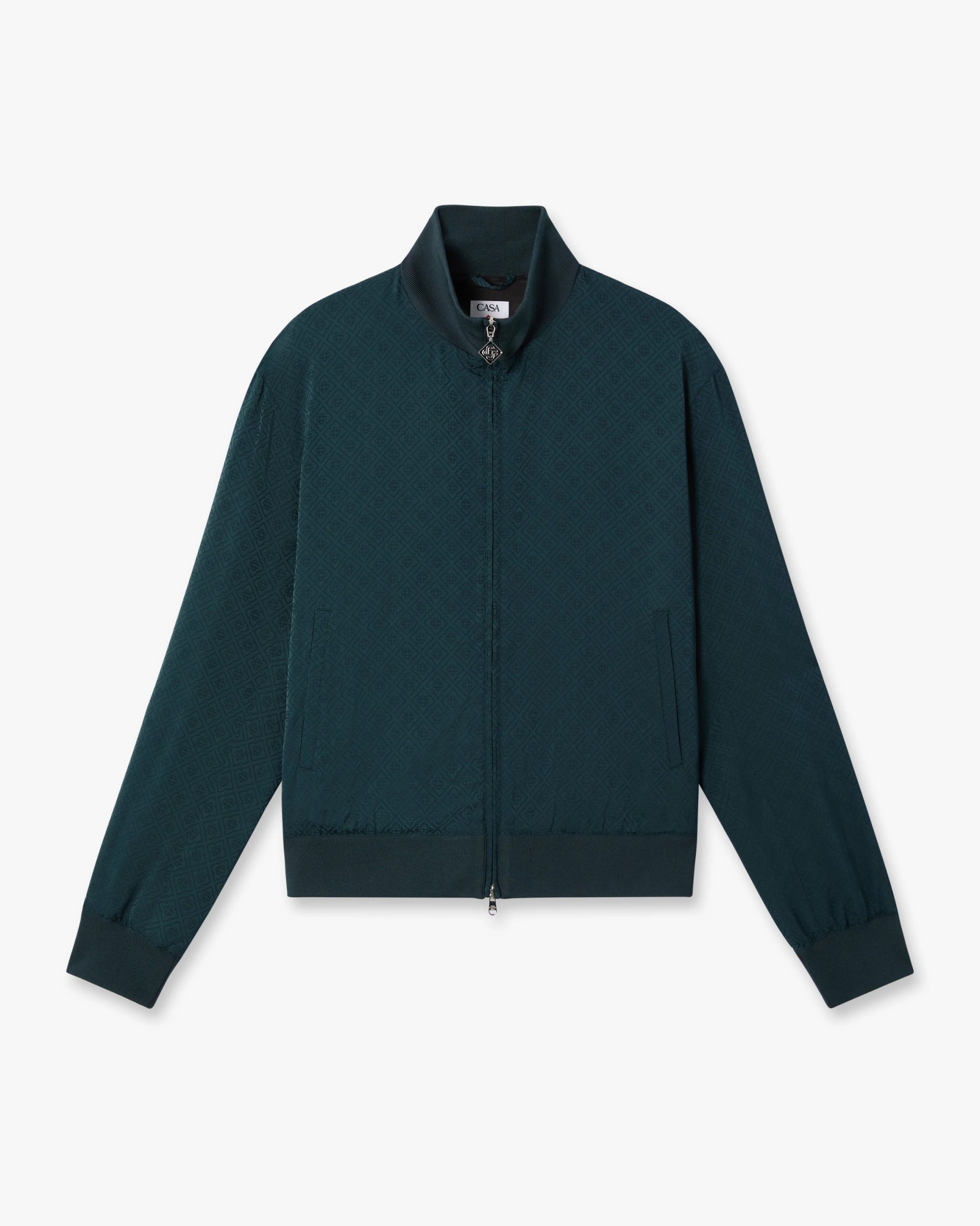 Casablanca Dark Teal Monogram Zip-Up Track Jacket