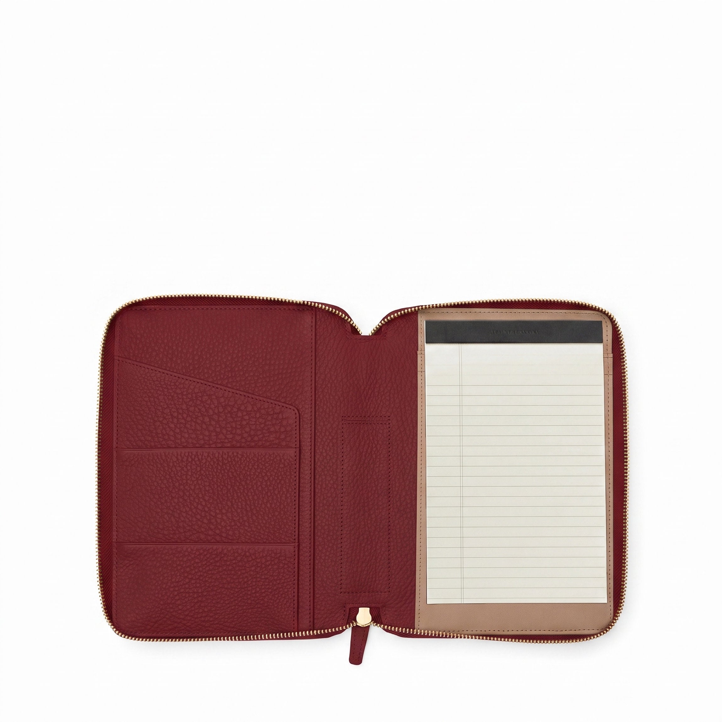 Leatherology A5 Junior Zippered Padfolio Garnet Red