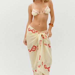Frankies Bikinis Alessia Cotton Sarong - Hibiscus Beach