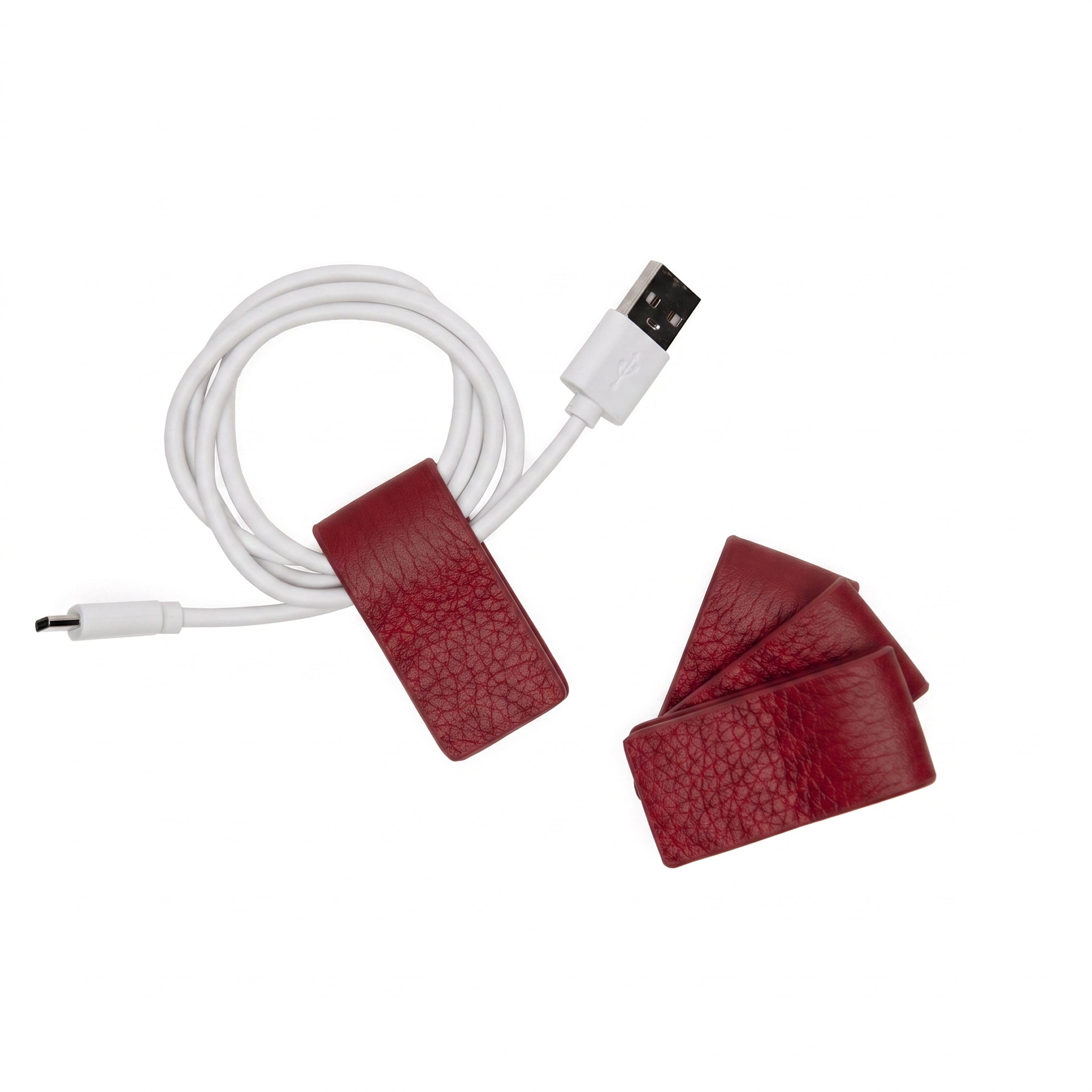 Leatherology Small Cord Wrap Set Garnet Red
