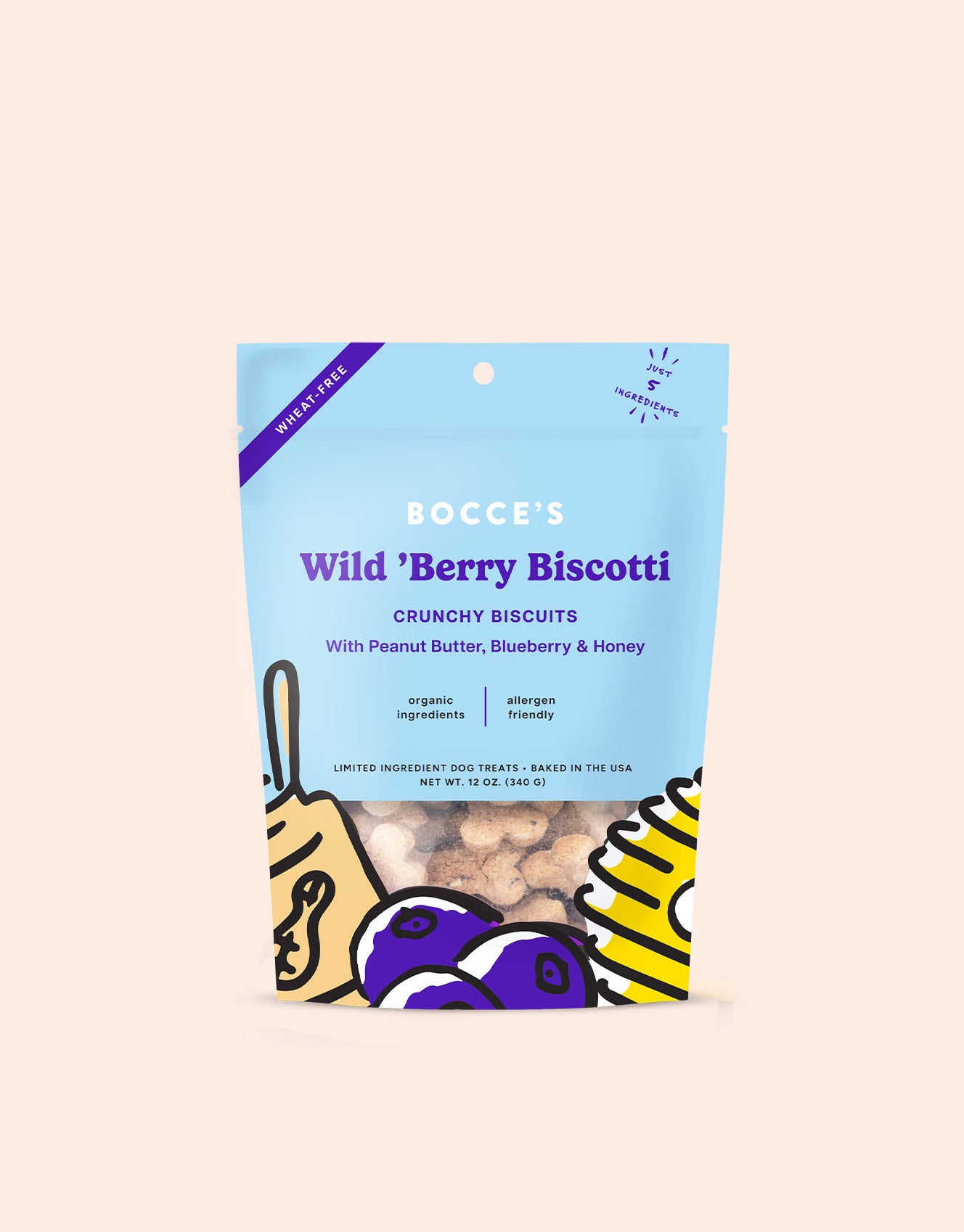 Bocce's Bakery Wild 'Berry Biscotti Biscuits