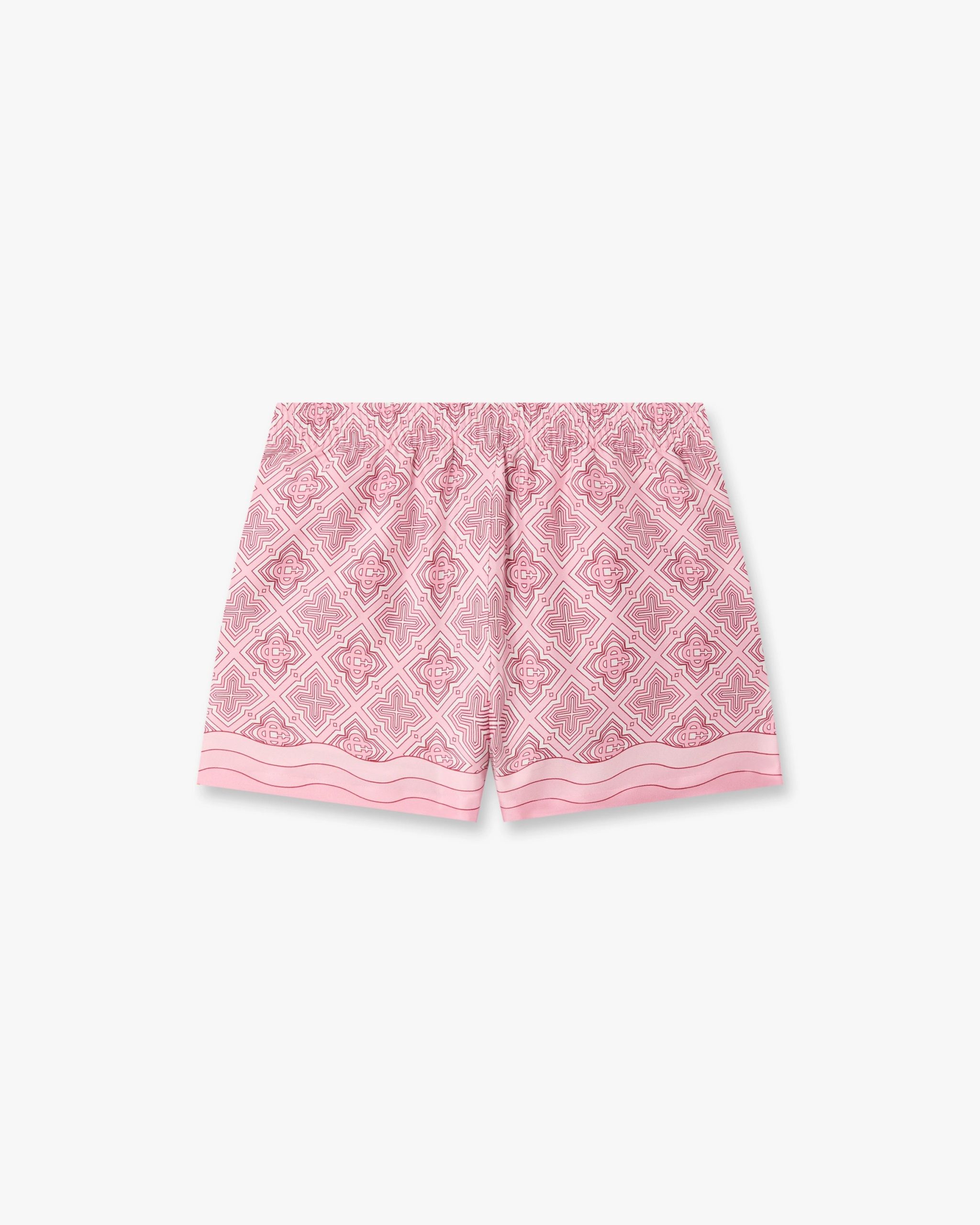 Casablanca Pink Radiating Monogram Silk Shorts