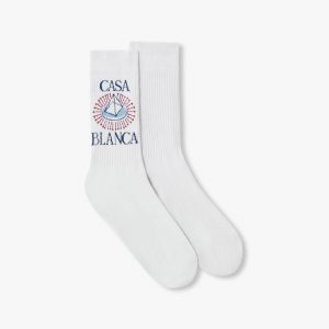Casablanca White Celestial Pyramid Crew Socks
