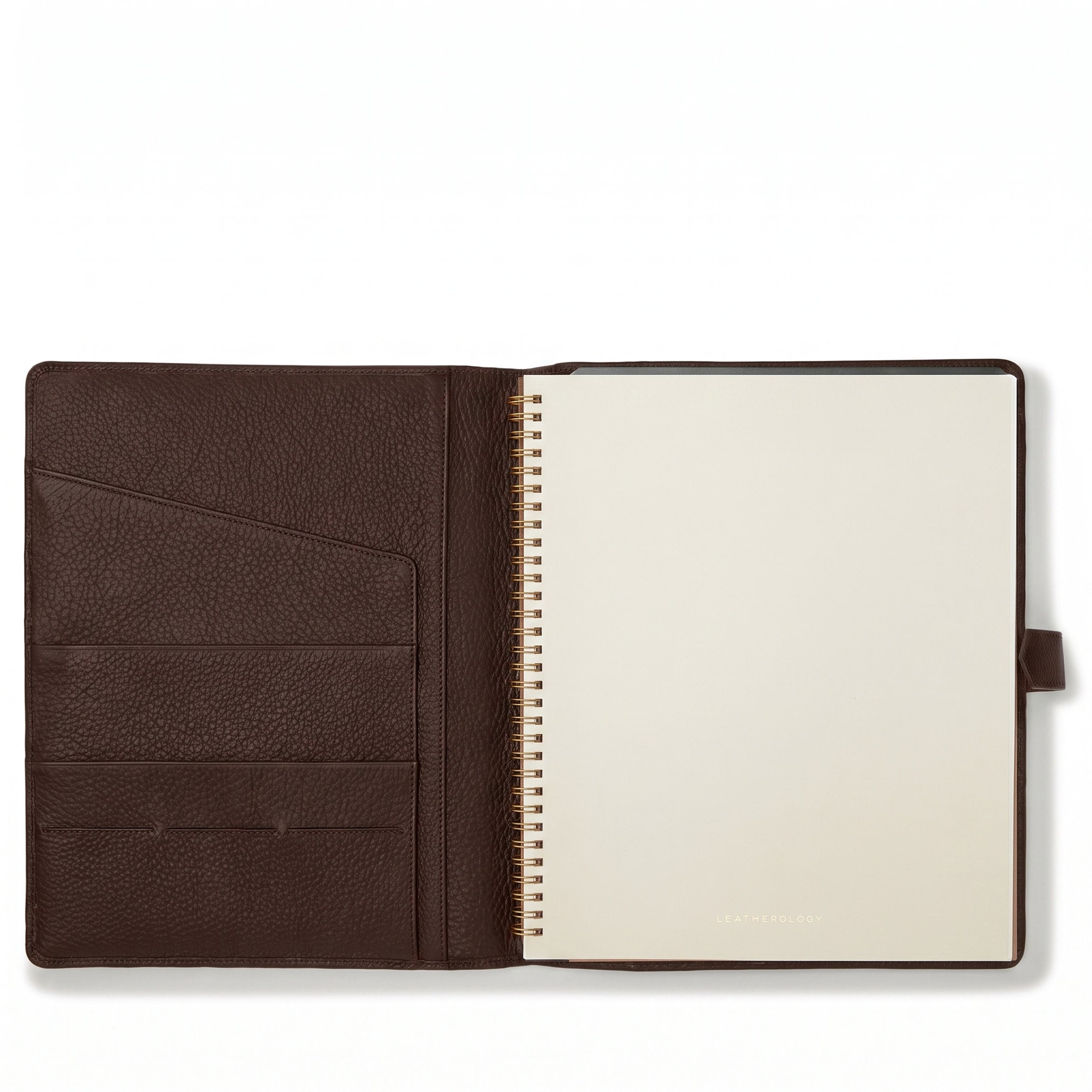 Leatherology Letter Snap Spiral Journal Umber