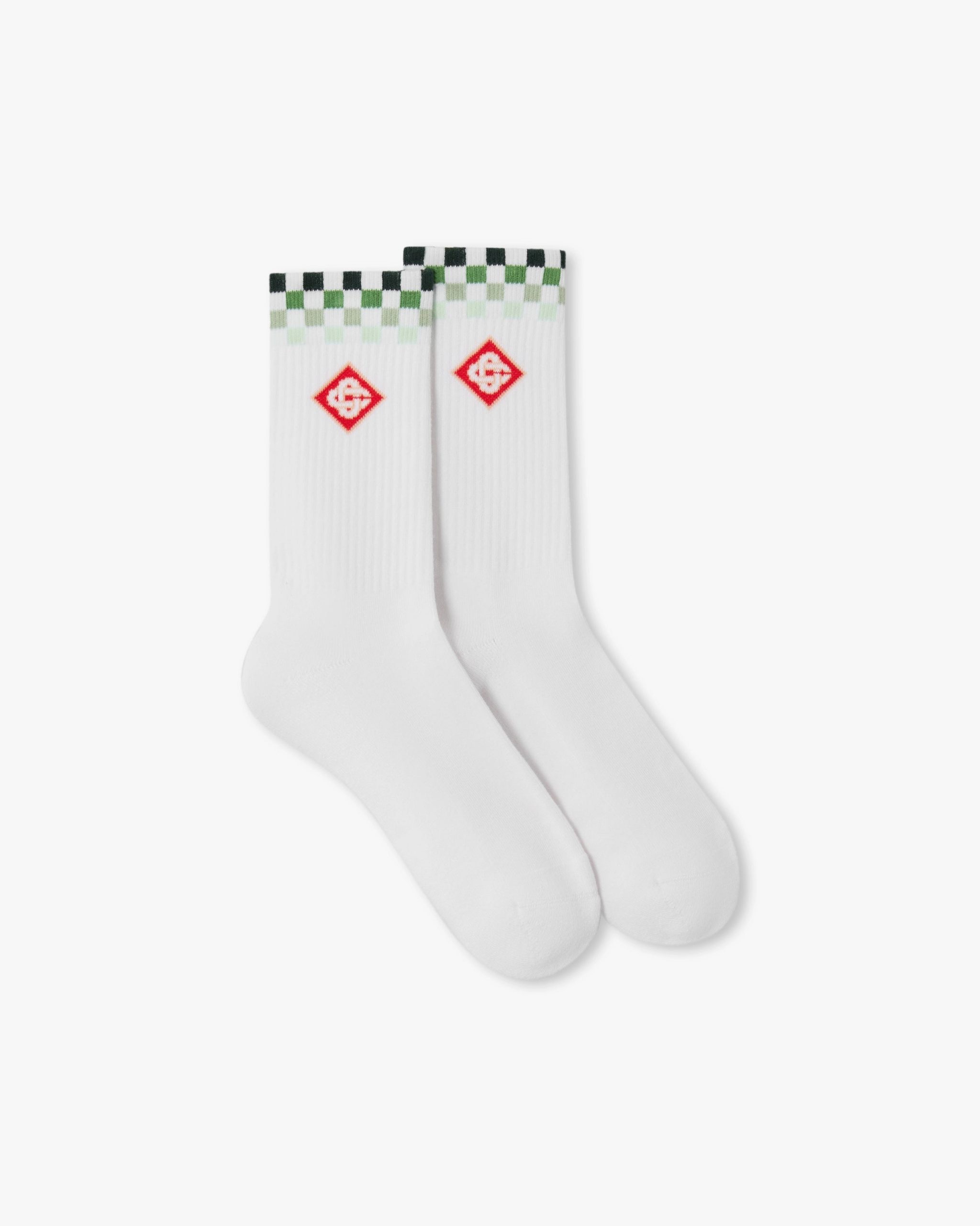 Casablanca Green Checkers Crew Socks