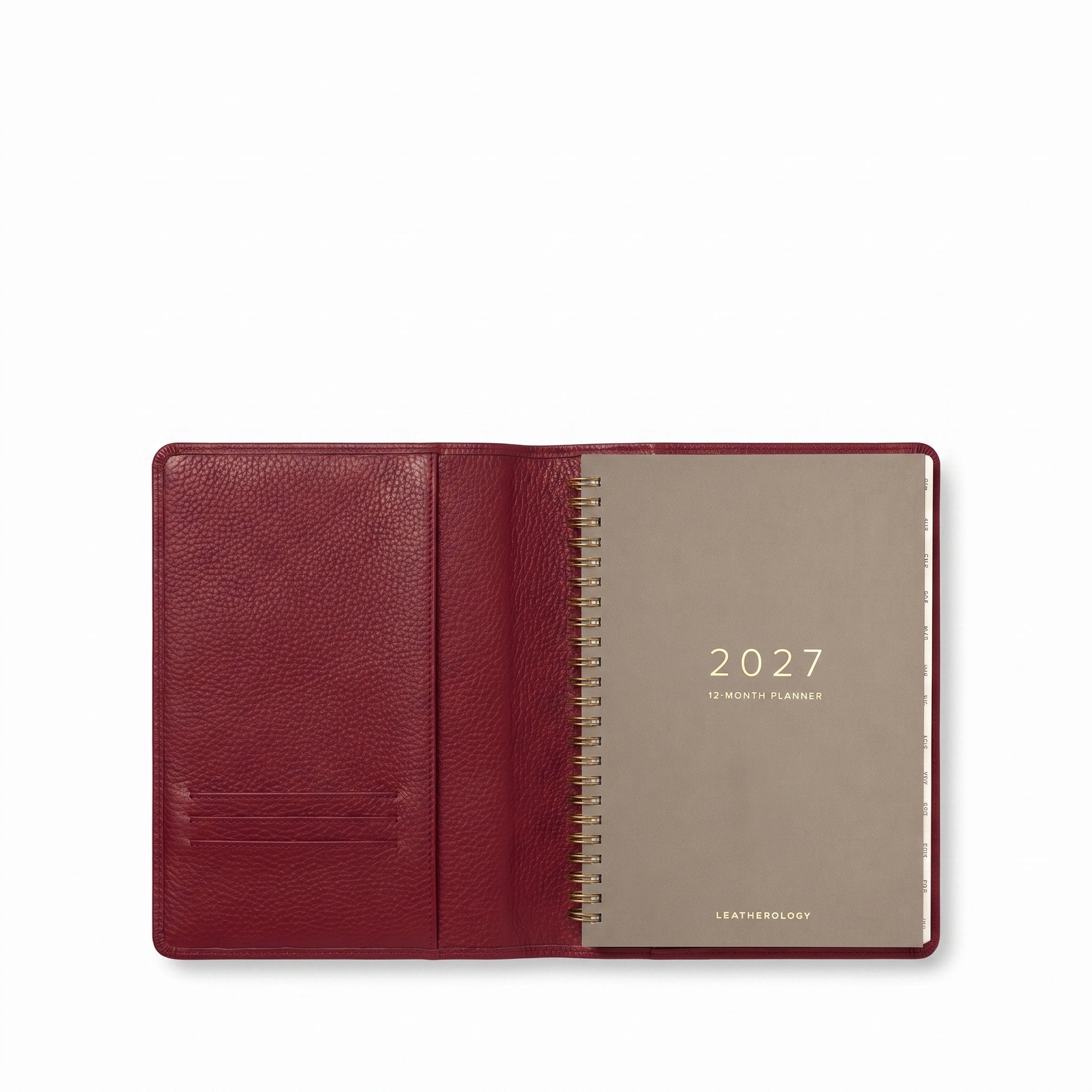 Leatherology A5 2027 Standard Planner Garnet Red