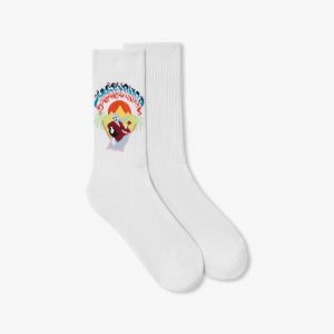 Casablanca White Eveil Ancestral Crew Socks