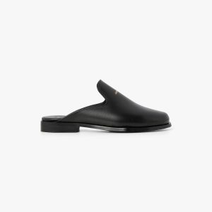 Casablanca Black Leather Loafer Mule