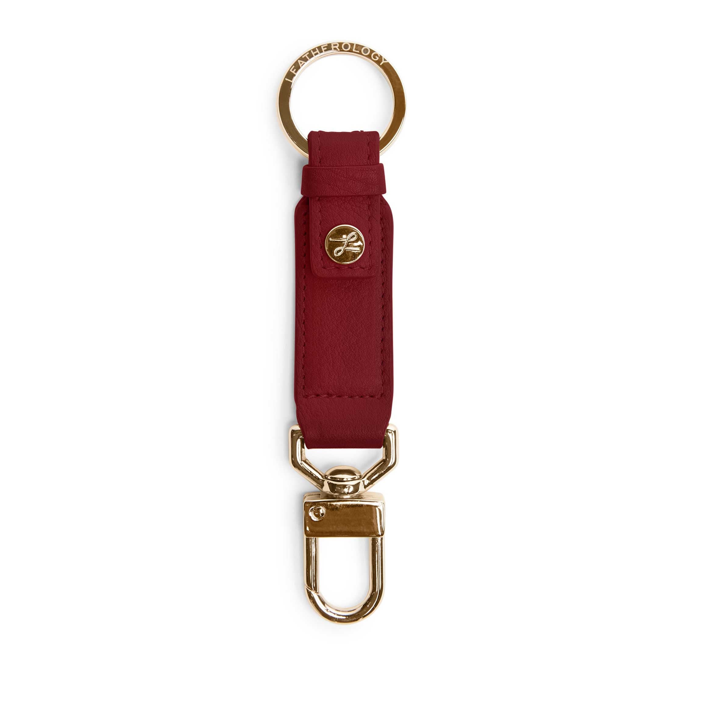 Leatherology Valet Snap Keychain Garnet Red