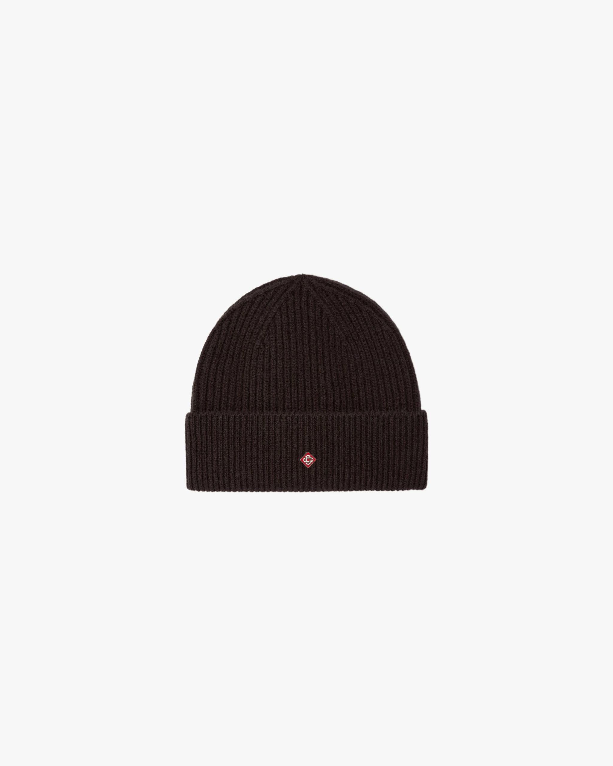 Casablanca Brown Classic Ribbed Knit Beanie