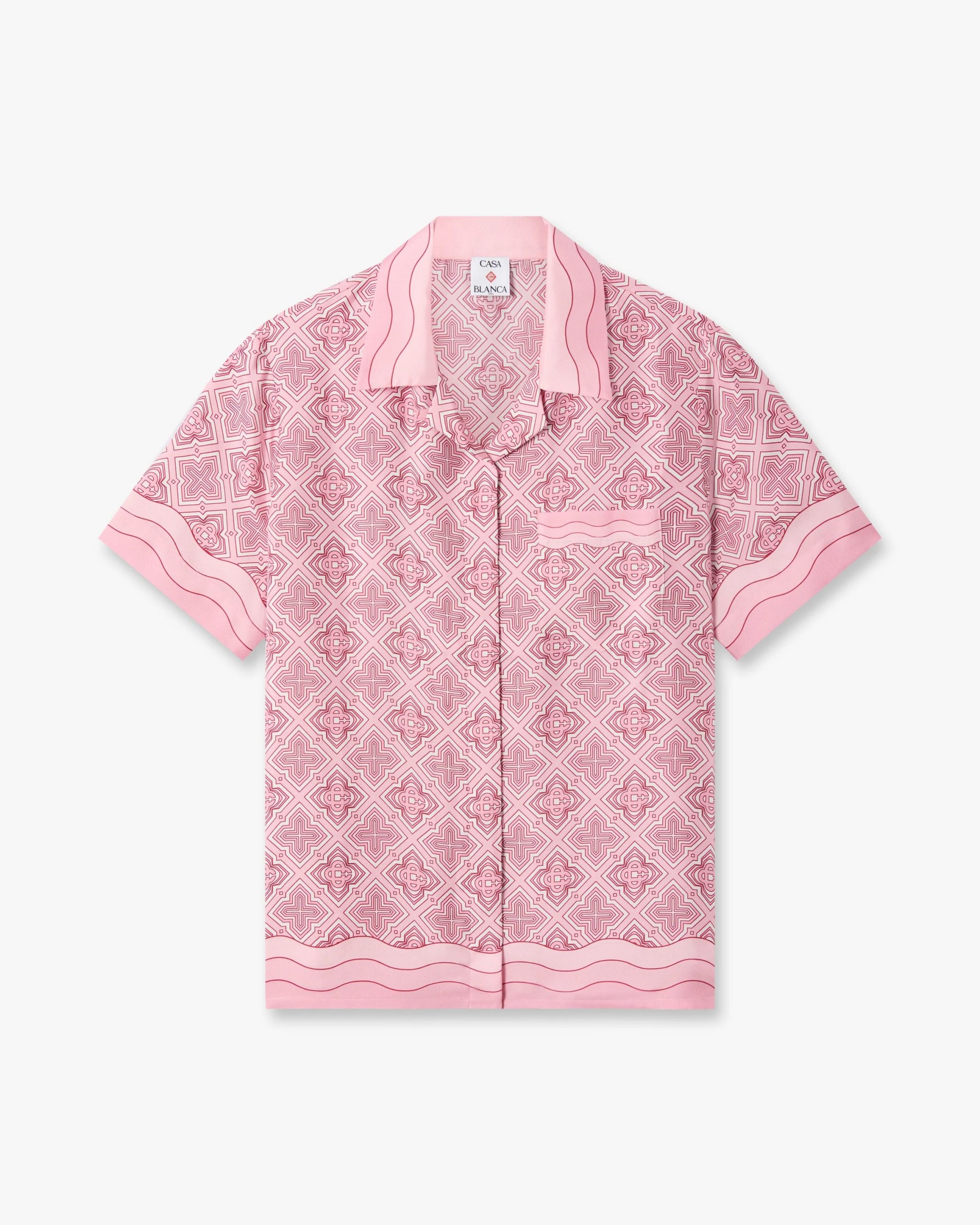 Casablanca Pink Radiating Monogram Silk Shirt
