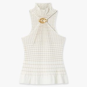 Casablanca White Pleated Mosaic Top