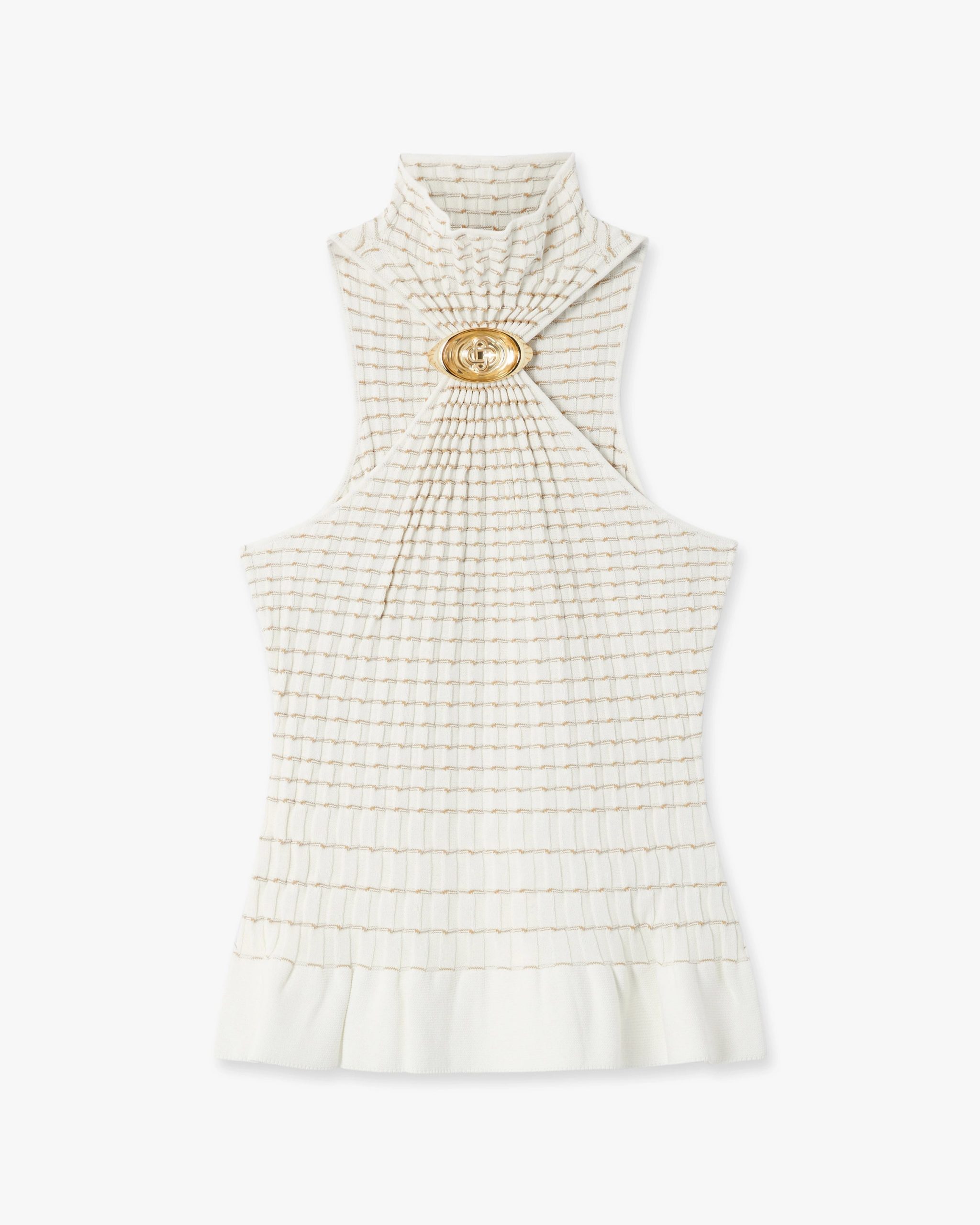 Casablanca White Pleated Mosaic Top