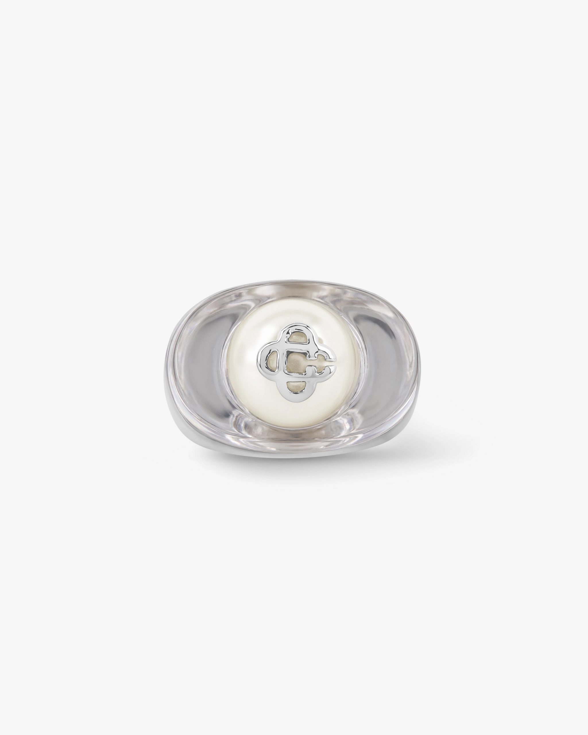 Casablanca Sci-Fi Silver Pearl Ring