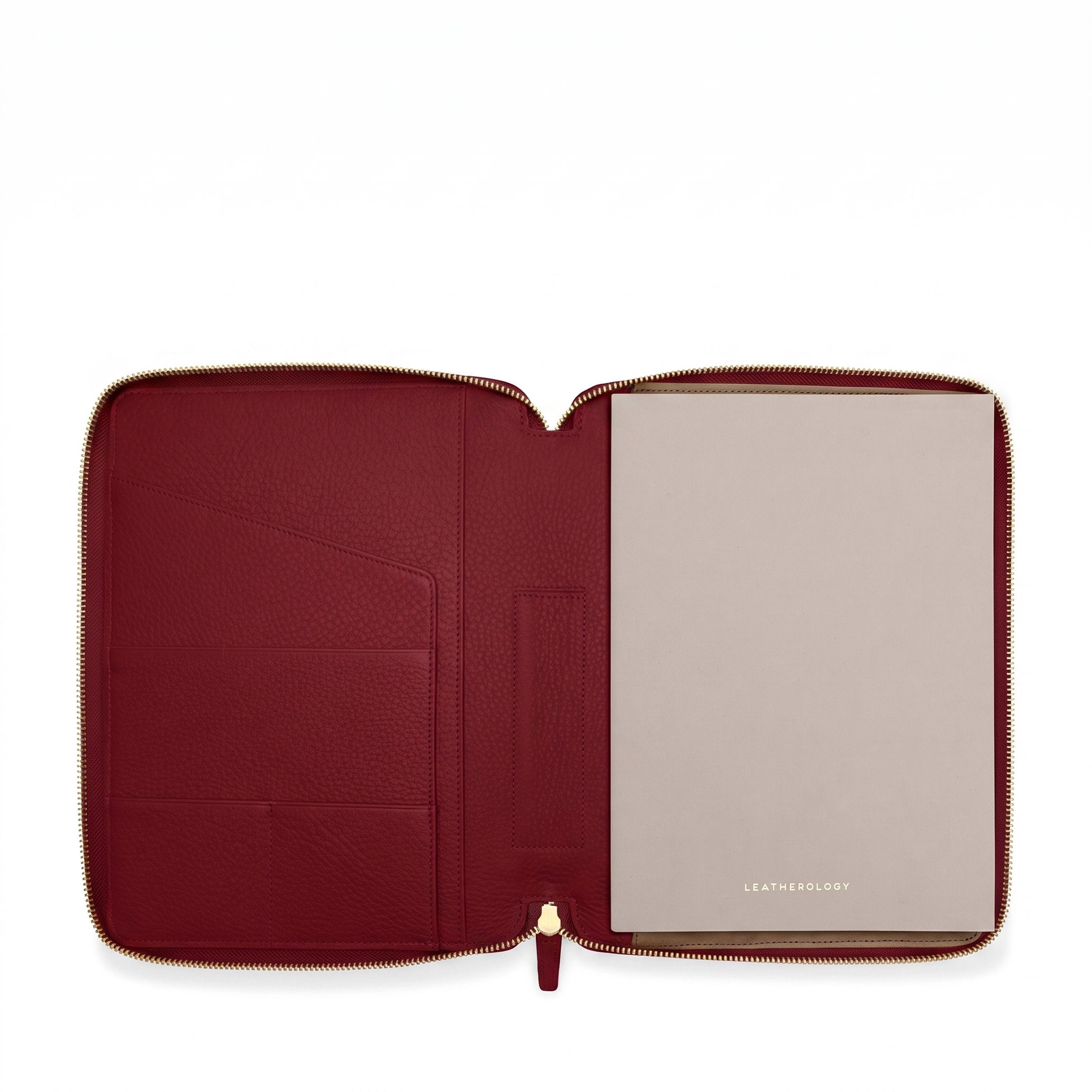Leatherology B5 Composition Zippered Journal Garnet Red