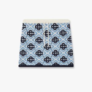 Casablanca Children's Blue Monogram Knit Skirt