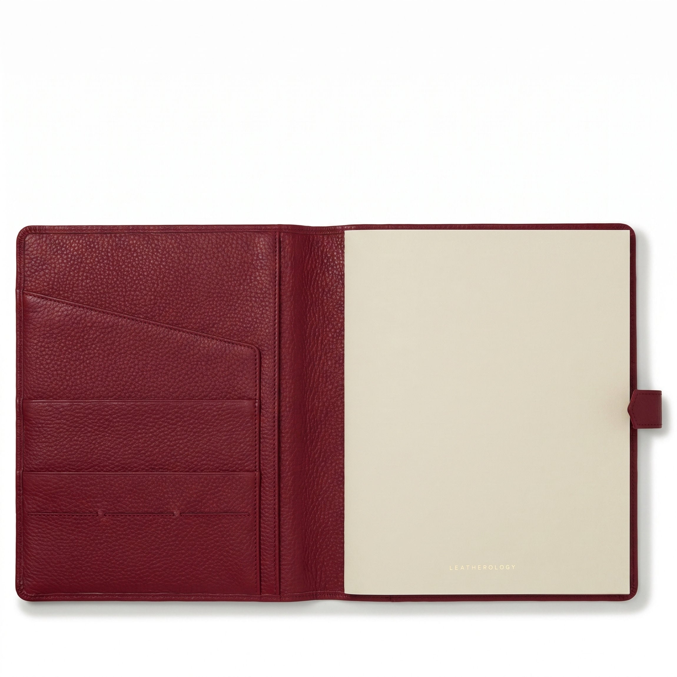 Leatherology Letter Snap Bound Journal Garnet Red