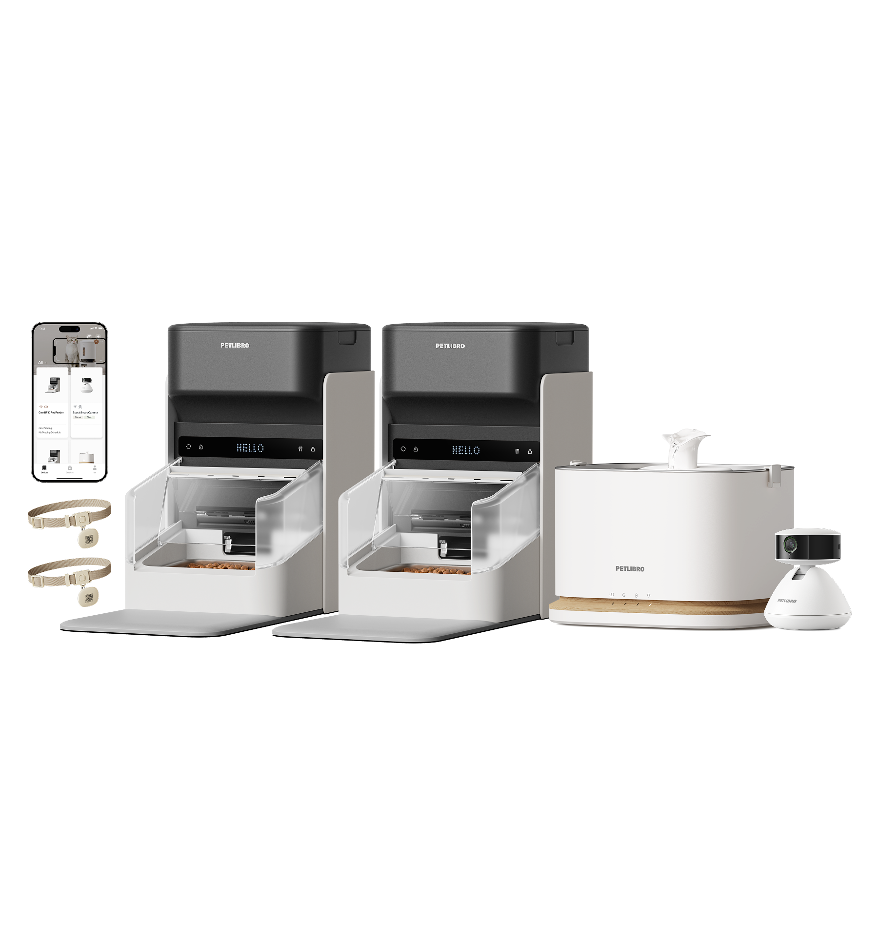 Petlibro One RFID Smart Feeder & Dockstream 2 Smart Cordless Fountain & Scout Smart Camera