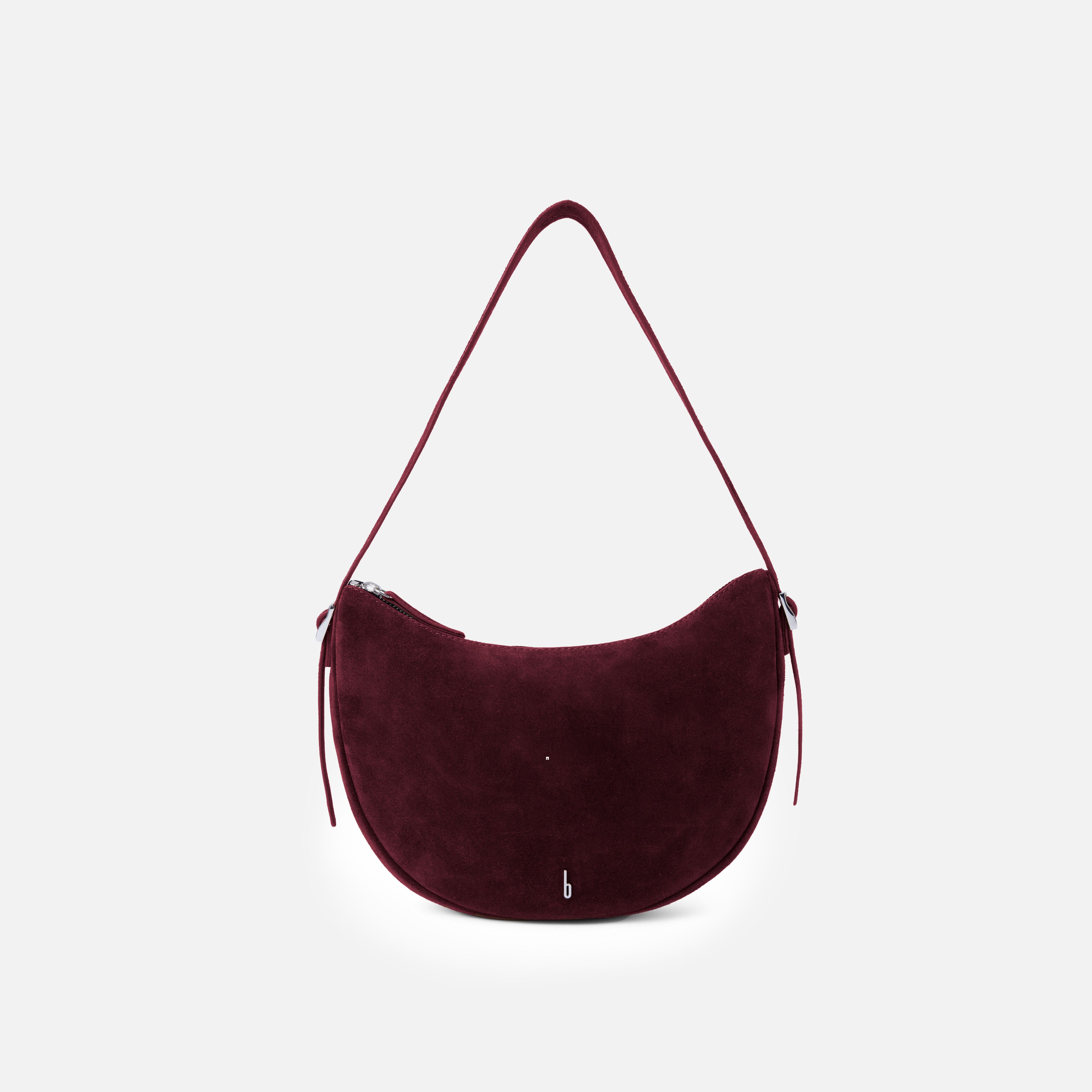 Behno INA CRESCENT CROSSBODY SUEDE BURGUNDY