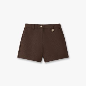 Casablanca Dark Brown Cotton Monogram Shorts