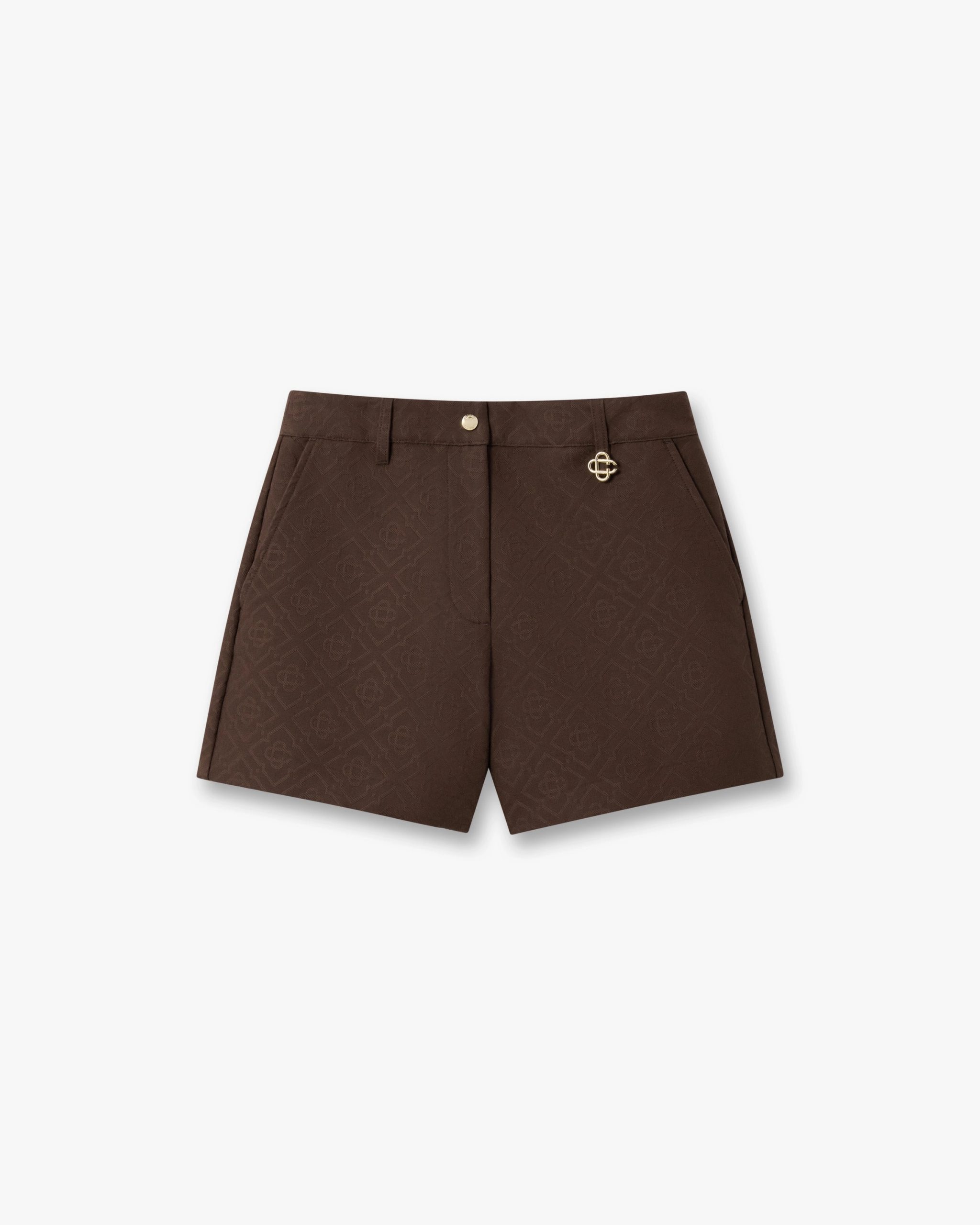 Casablanca Dark Brown Cotton Monogram Shorts