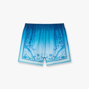 Casablanca Blue Gradient Egyptian Rug Silk Shorts