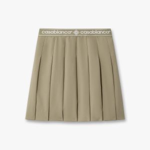 Casablanca Light Brown Pleated Mini Skirt