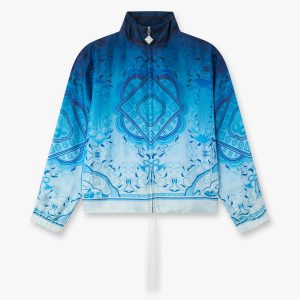 Casablanca Blue Gradient Egyptian Rug Silk Track Jacket