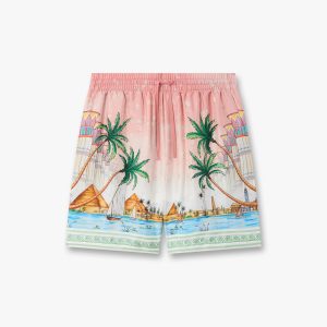 Casablanca Pink Ethereal Silk Shorts