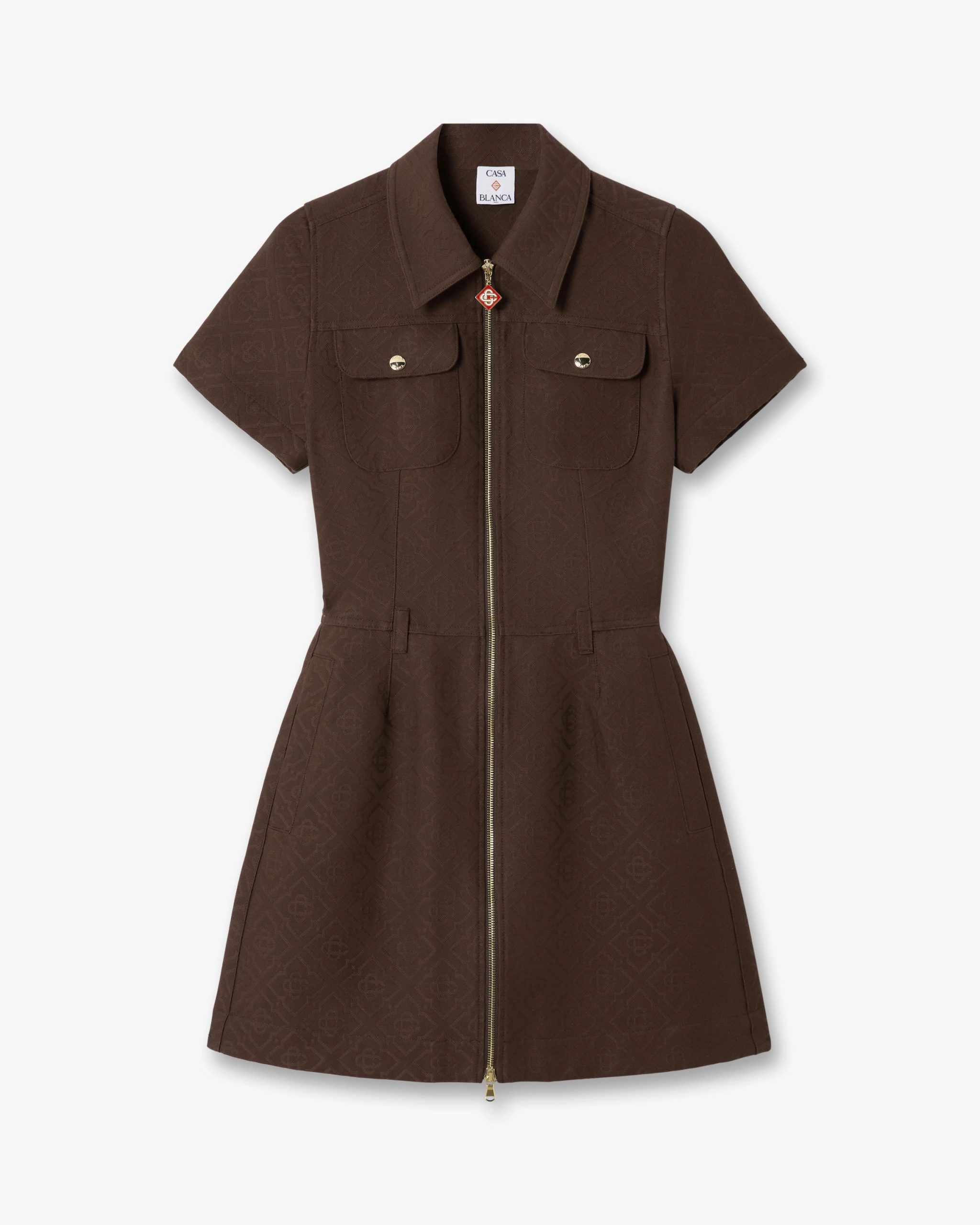 Casablanca Dark Brown Monogram Canvas Midi Dress