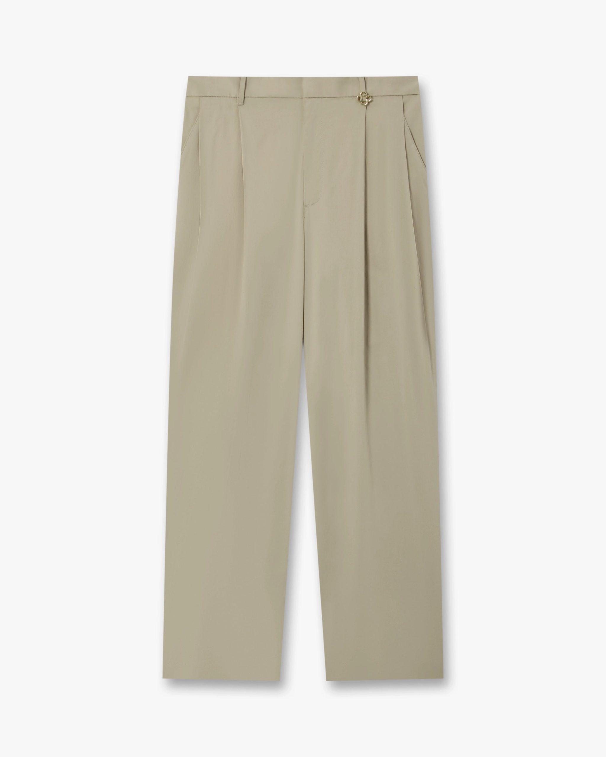 Casablanca Light Brown Pleated Straight Leg Trousers